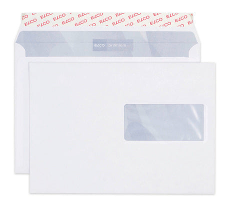Elco Couvert C5, Fenster rechts, Haftklebung, hochweiss, 100 g/m², mit Innendruck – 100 Stk.