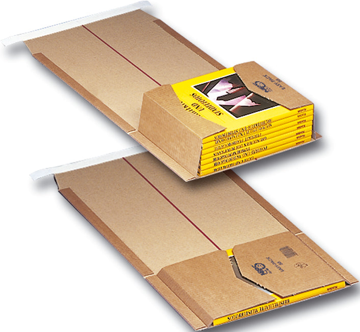 Elco Versandverpackung pac-it EASY – 720 × 353 × 8 mm, selbstklebend, Aufreissband, braun