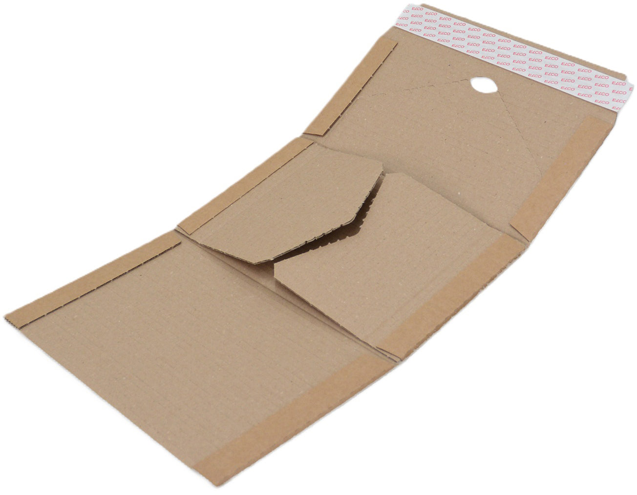 Elco Versandverpackung Unipack – für DIN A5, 475 × 280 × 10 mm, höhenverstellbar 0–40 mm, selbstklebend