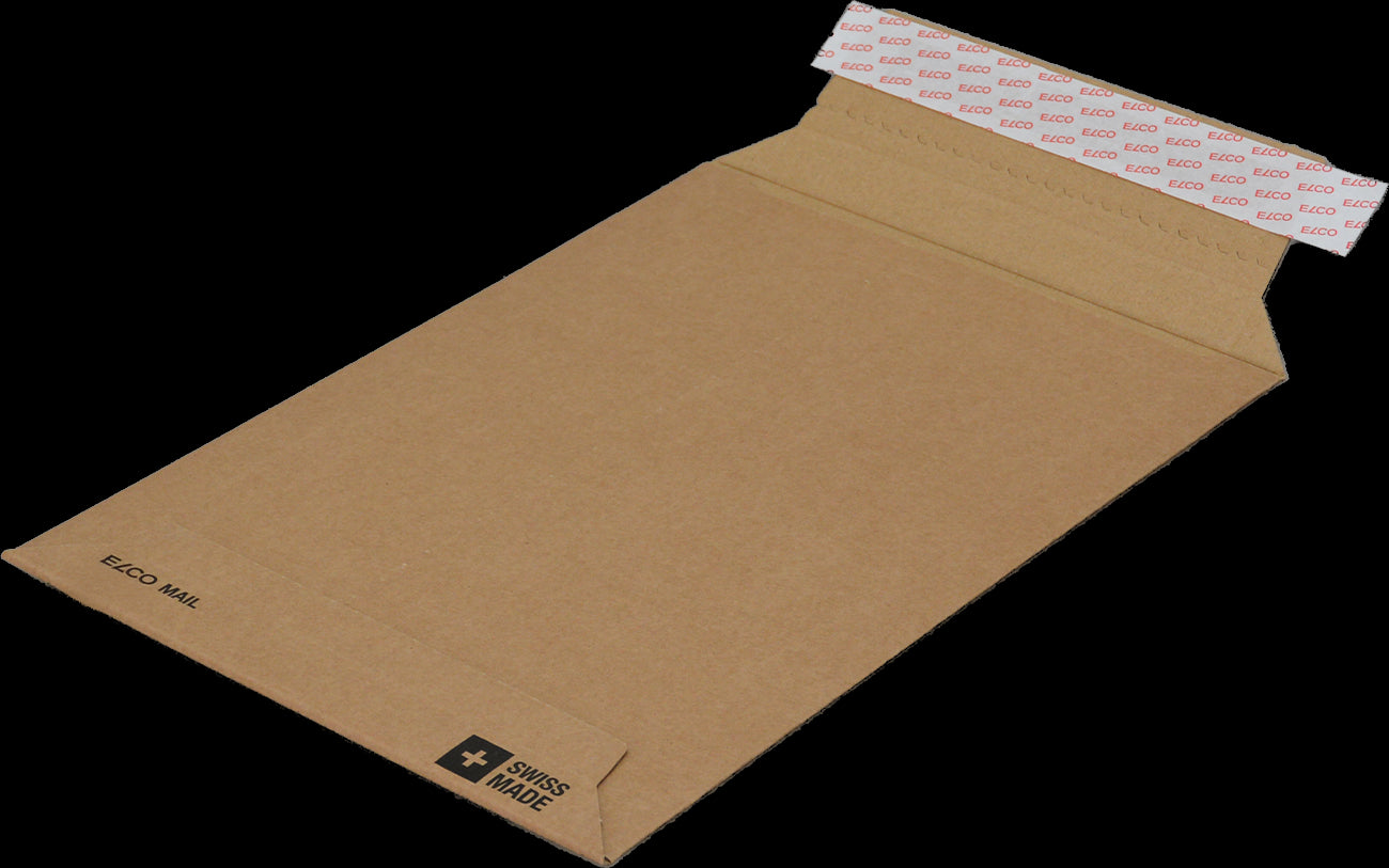 Elco Karton-Versandtasche – 355 × 252 × 12 mm, selbstklebend, mit Aufreisshilfe, Karton