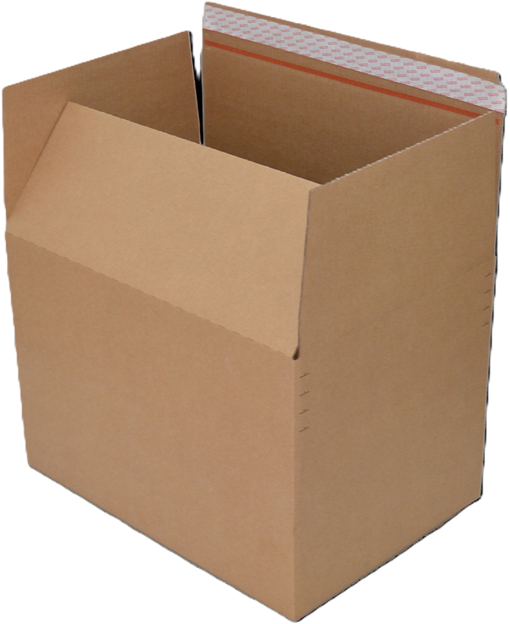 Elco Versandkarton VARIBOX – für DIN A3, 454 × 324 × 139–200 mm, 2-wellig (EB), selbstklebend, Automatikboden