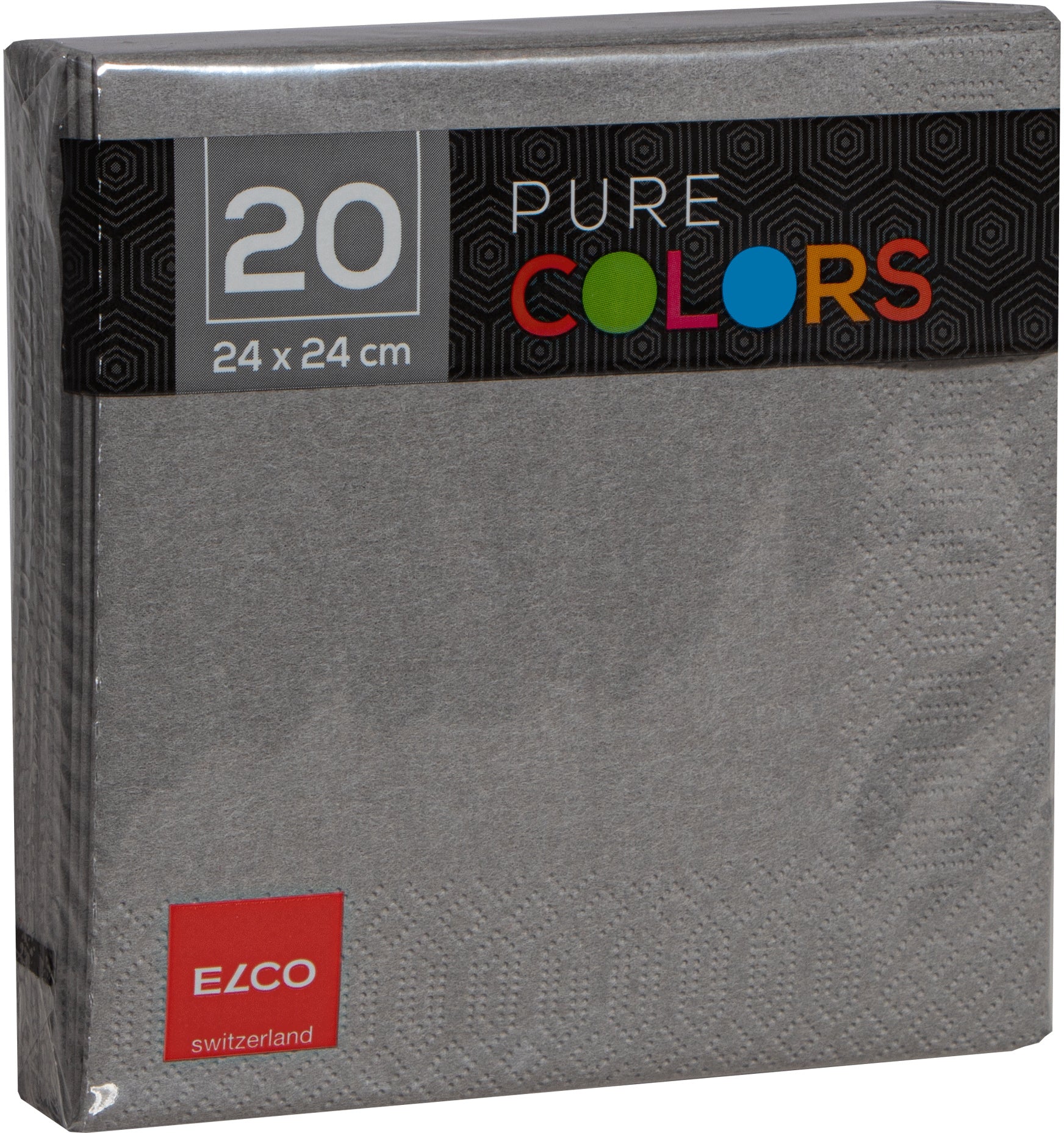 Elco Servietten – grau – 12 × 12 cm, 3-lagig – 20 Stück