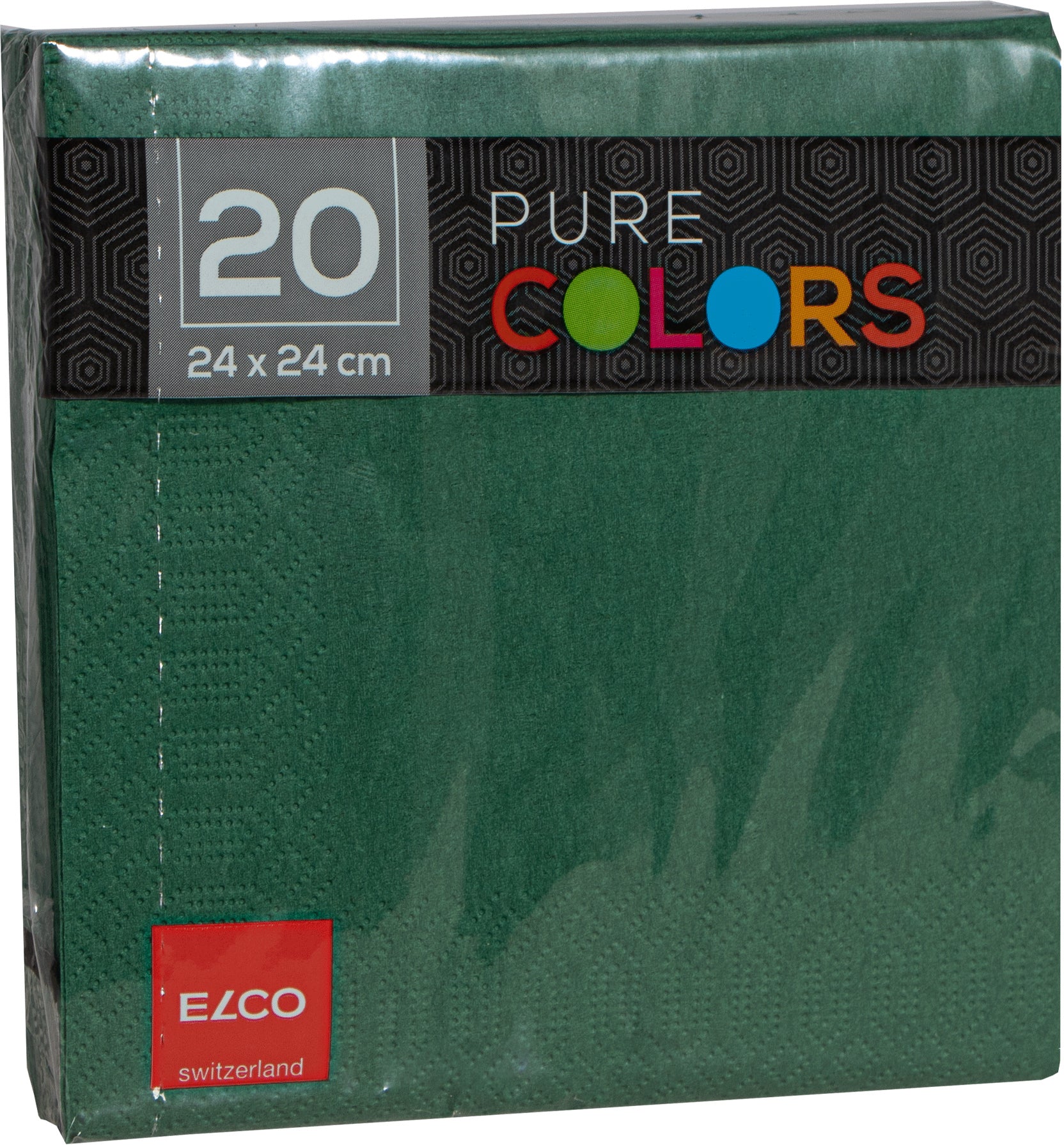 Elco Servietten – dunkelgrün – 12,5 × 12,5 cm, 3-lagig – 20 Stück