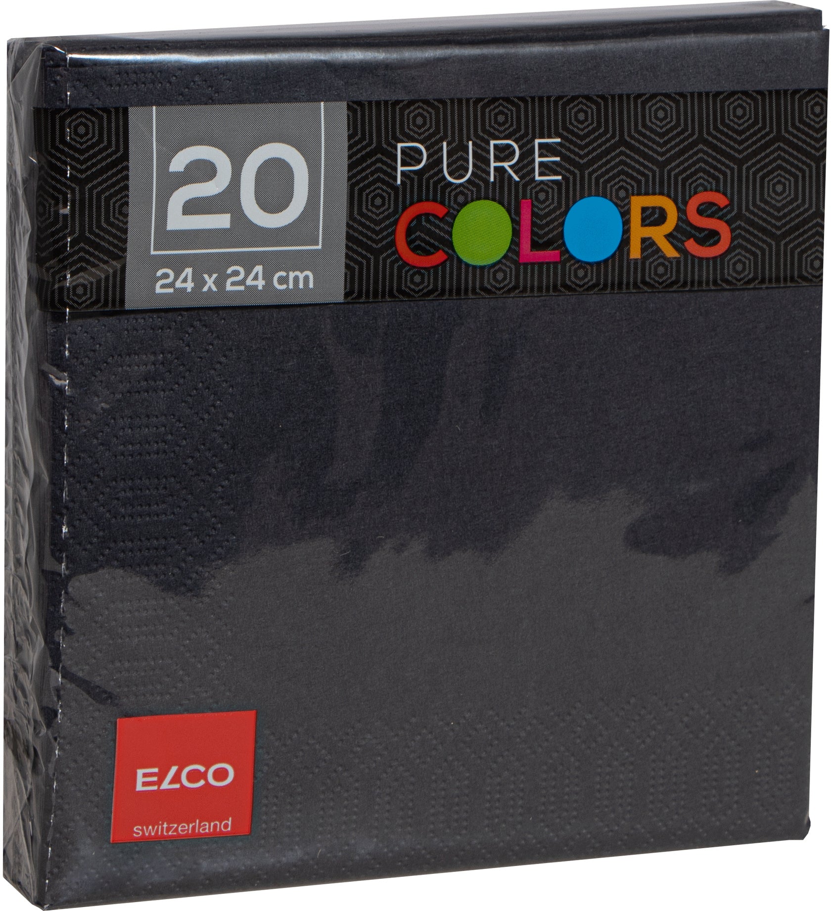 Elco Servietten schwarz – 12 × 12 cm, 3-lagig – 20 Stück