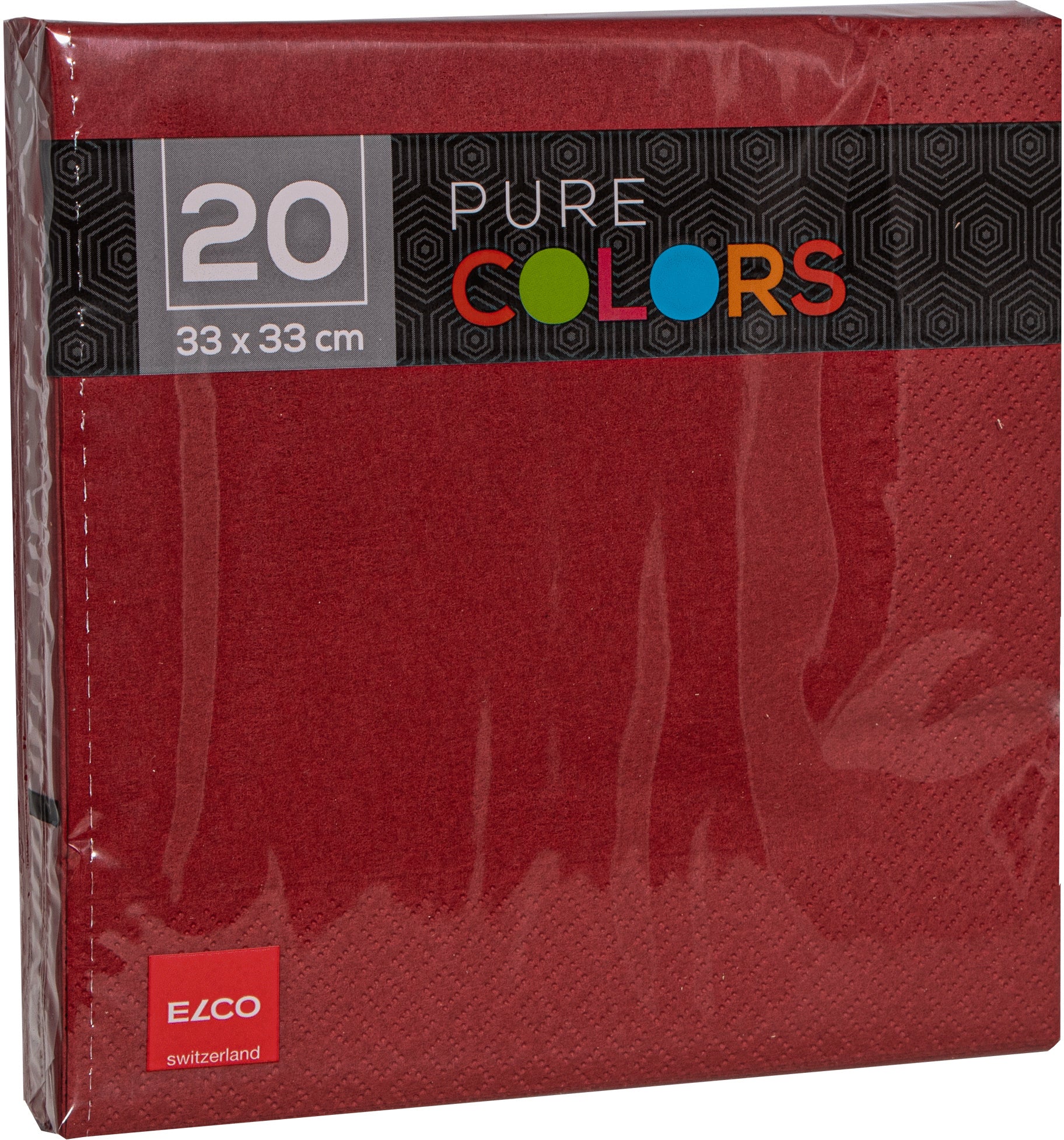 Elco Servietten Bordeaux – 16,5 × 16,5 cm, 3-lagig – 20 Stück