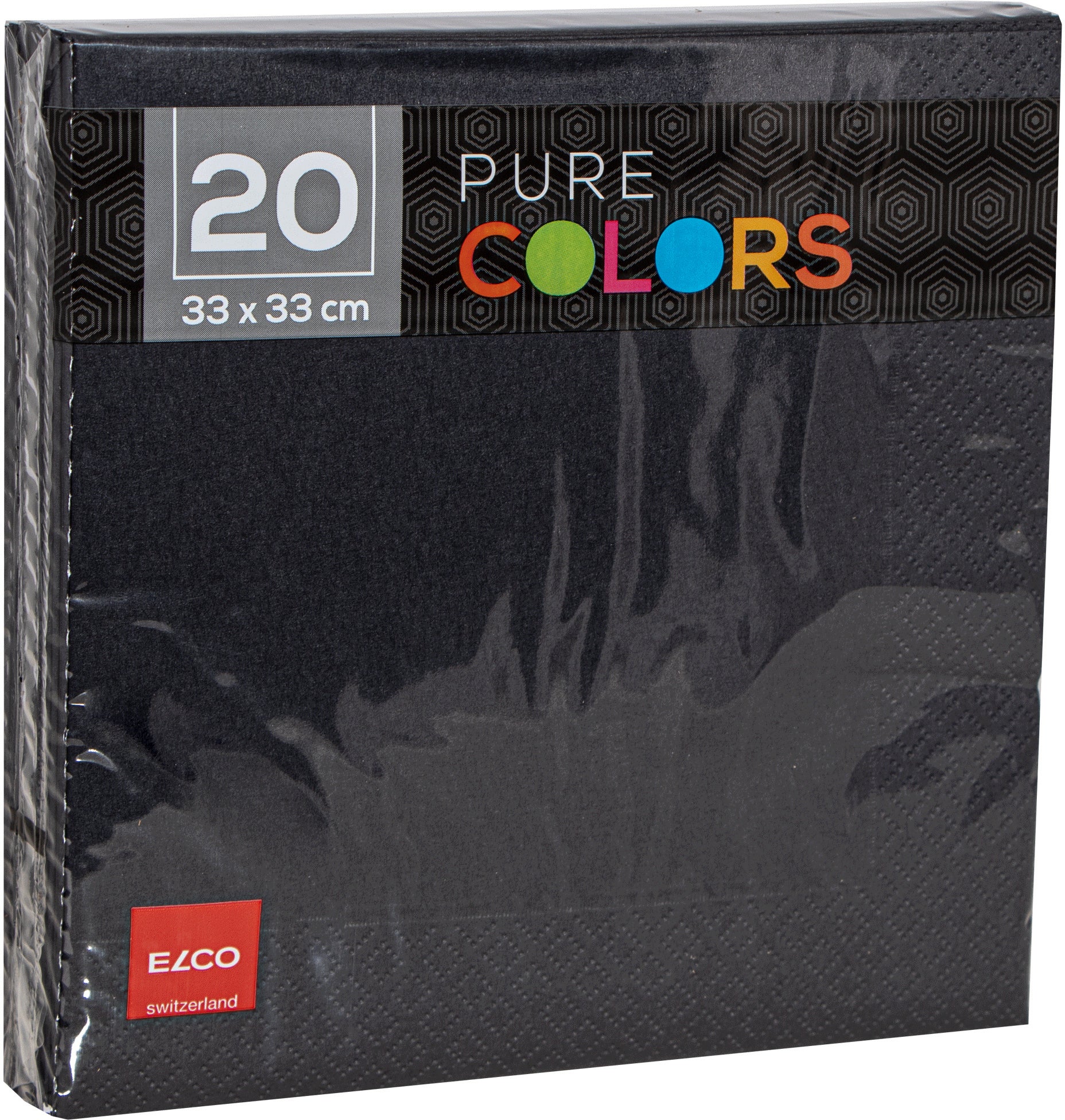 Elco Servietten schwarz – 16,5 × 16,5 cm, 3-lagig – 20 Stück