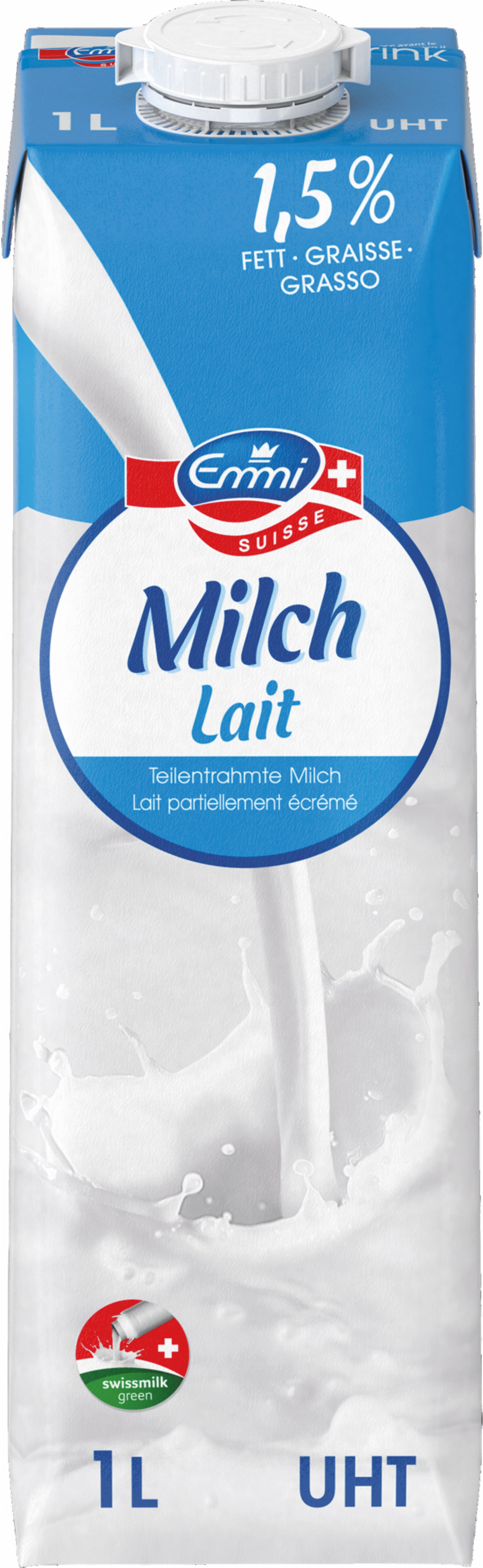 Emmi – Milchdrink UHT, 1,5% Fett – 12 × 1 l