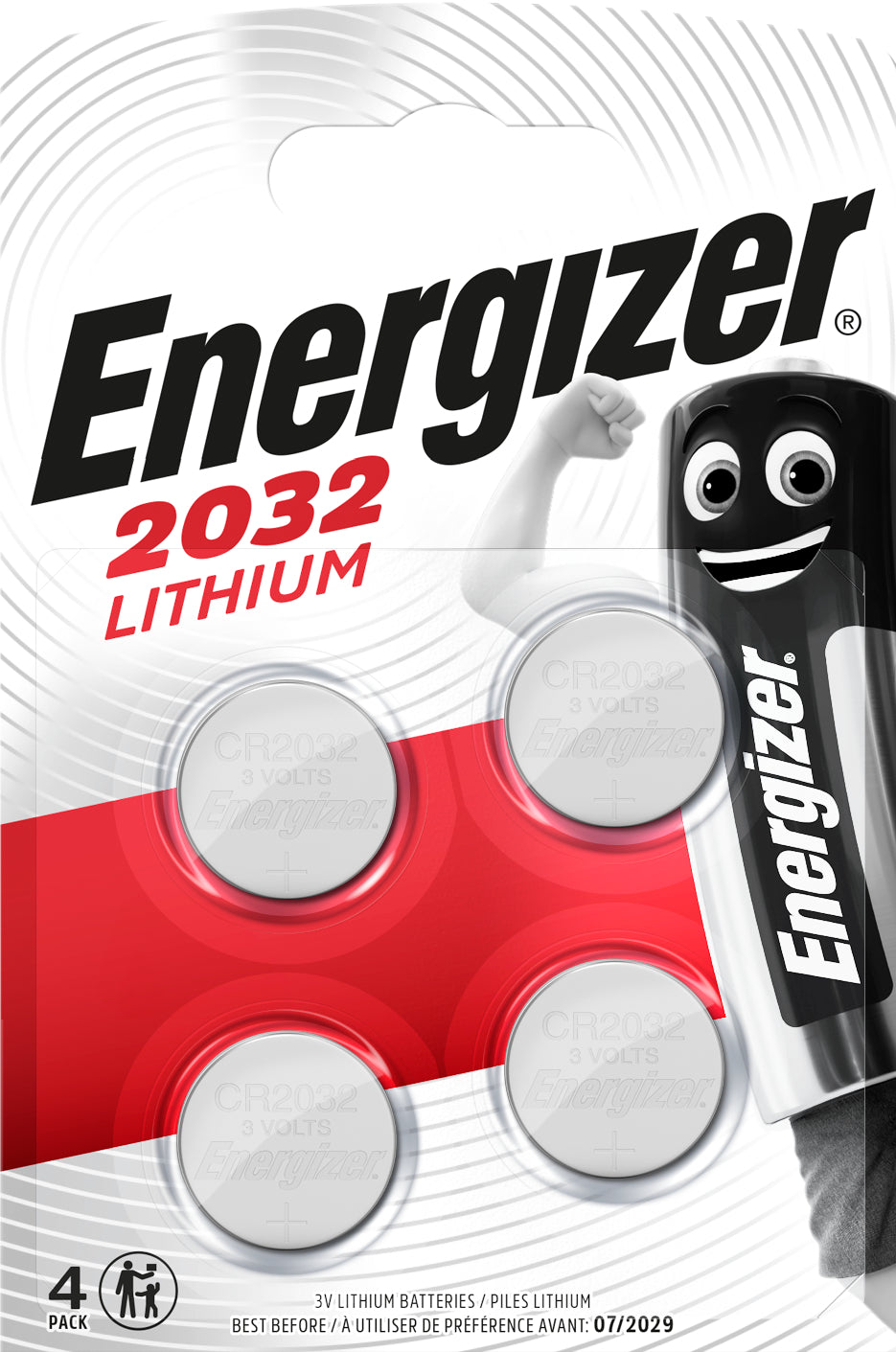 Energizer Knopfzellen CR2032, Lithium, 3 V – 4 Stk.