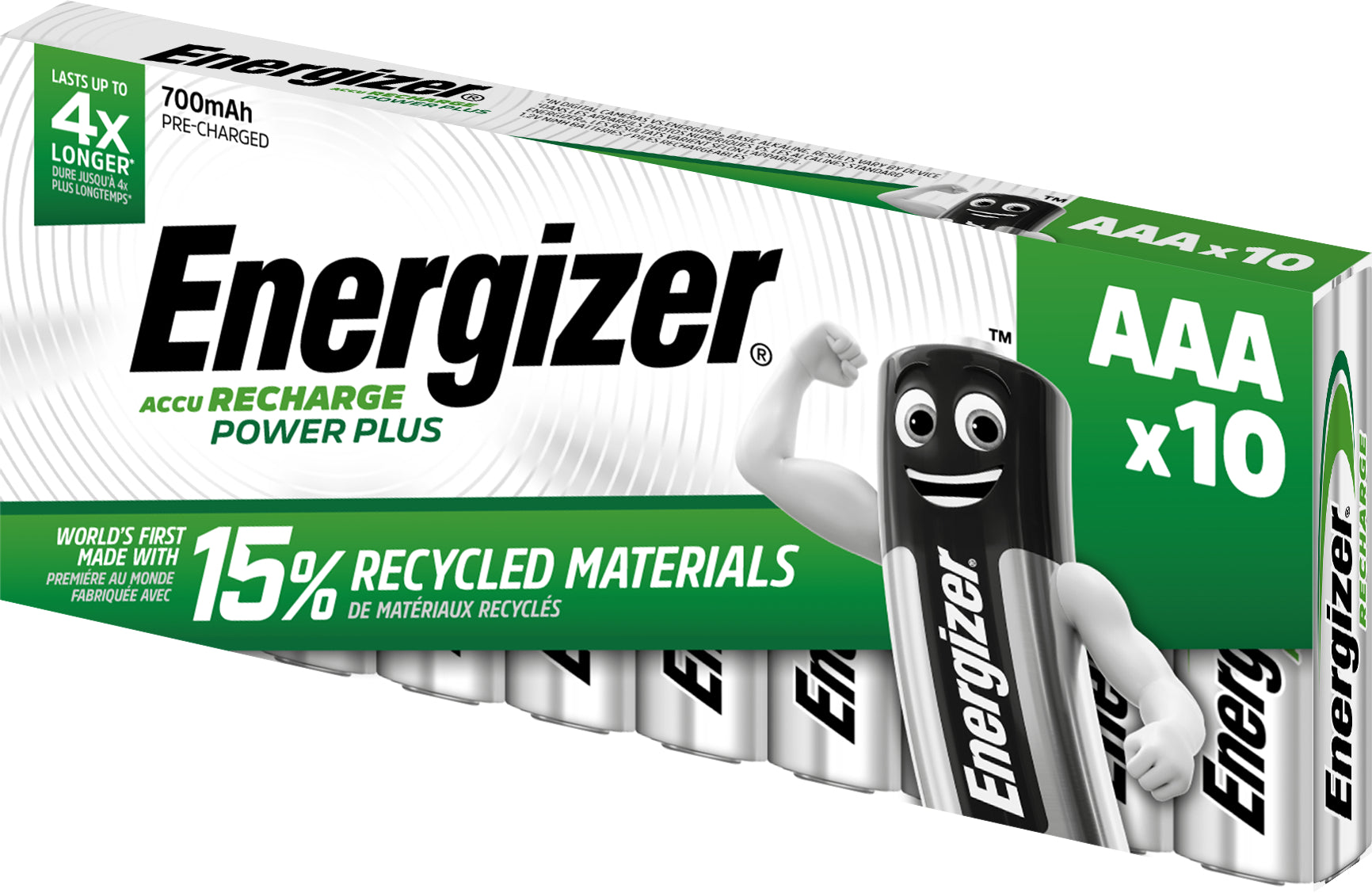 Energizer AAA Akkus, NiMH, 700 mAh, 1,2 V – 10 Stk.