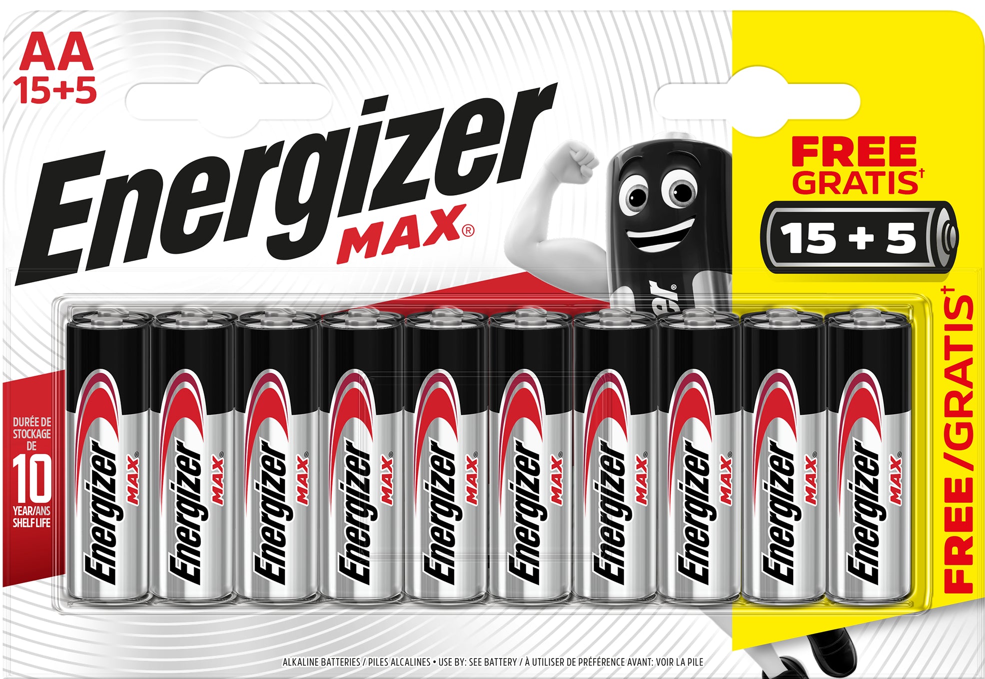 Energizer AA Batterien, Alkaline, 1,5 V – 20 Stk.