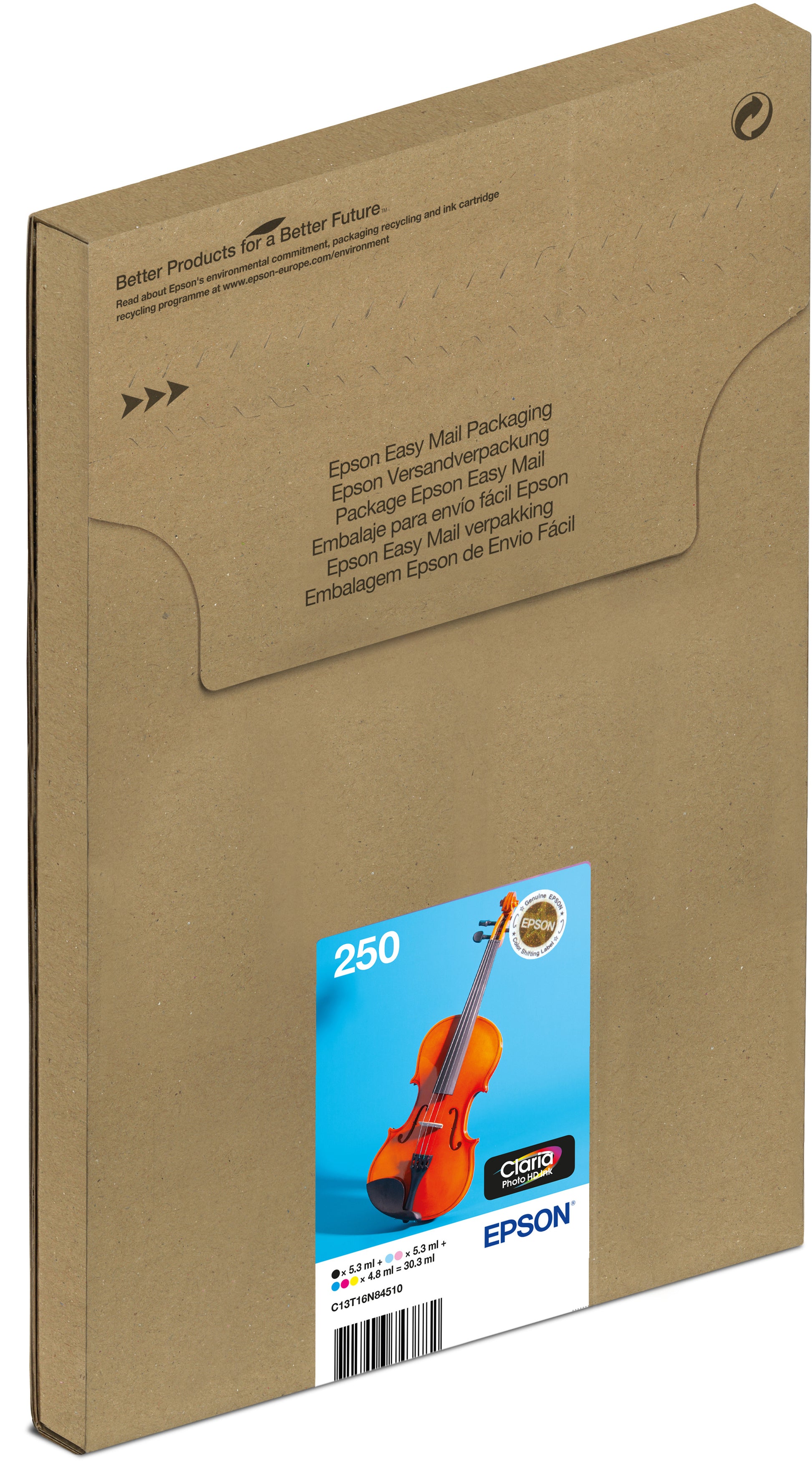 Epson Easymail 250 Tintenpatronen-Multipack, 6er-Set (Original) – 6×360 Seiten – für XP-980 – T16N84510