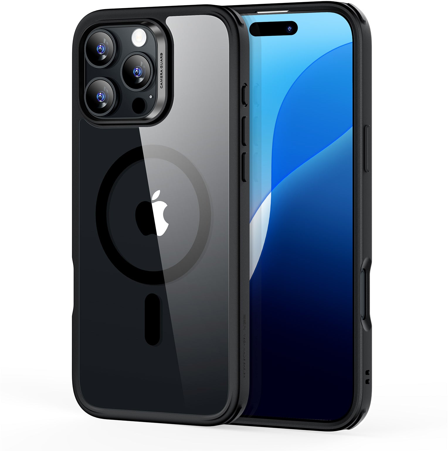 Electronic Silk Road Corp. ESR Classic Hybrid – Rückcover – für Apple iPhone 16 Pro – MagSafe, PC+TPU, Schwarz/Transparent