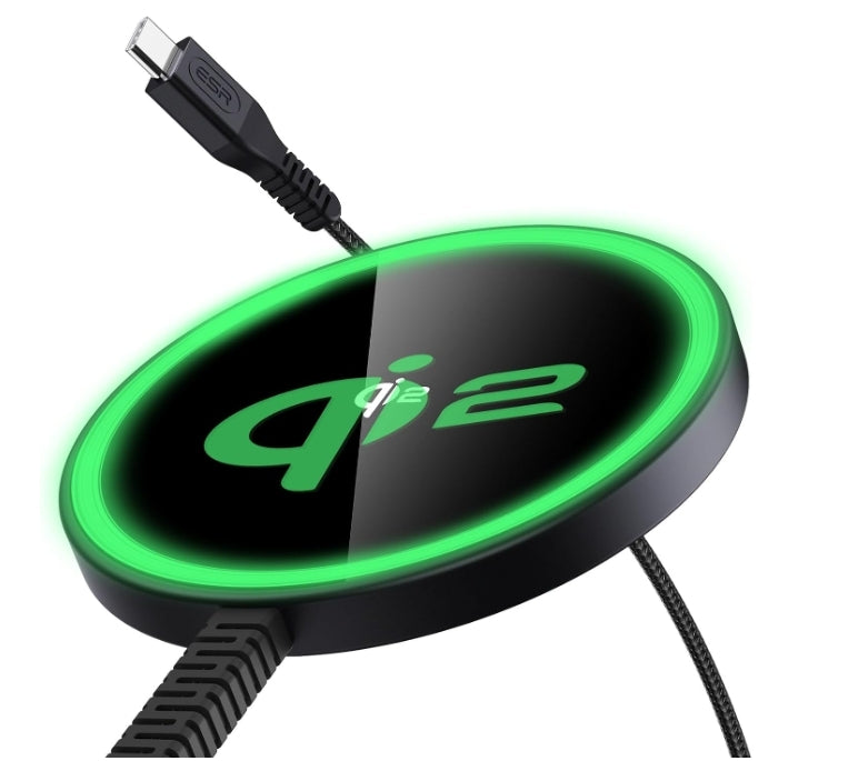 Electronic Silk Road Corp. ESR HaloLock mini Kabelloses Ladegerät 15 W – MagSafe (Qi2) – für iPhone mit MagSafe – schwarz