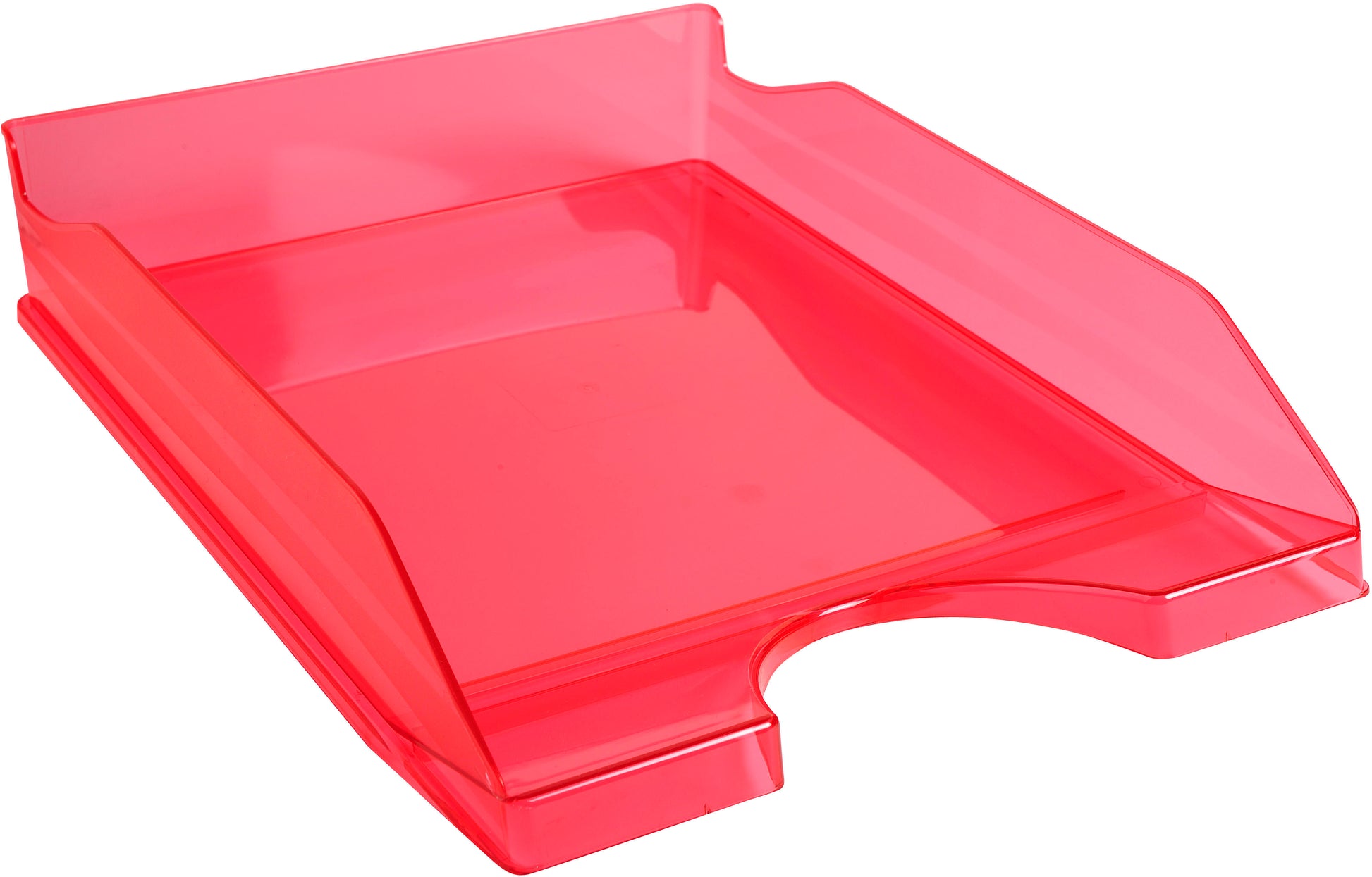 Exacompta Ecotray – Briefkorb für A4+, Kunststoff, himbeer transparent, 255 × 70 × 350 mm