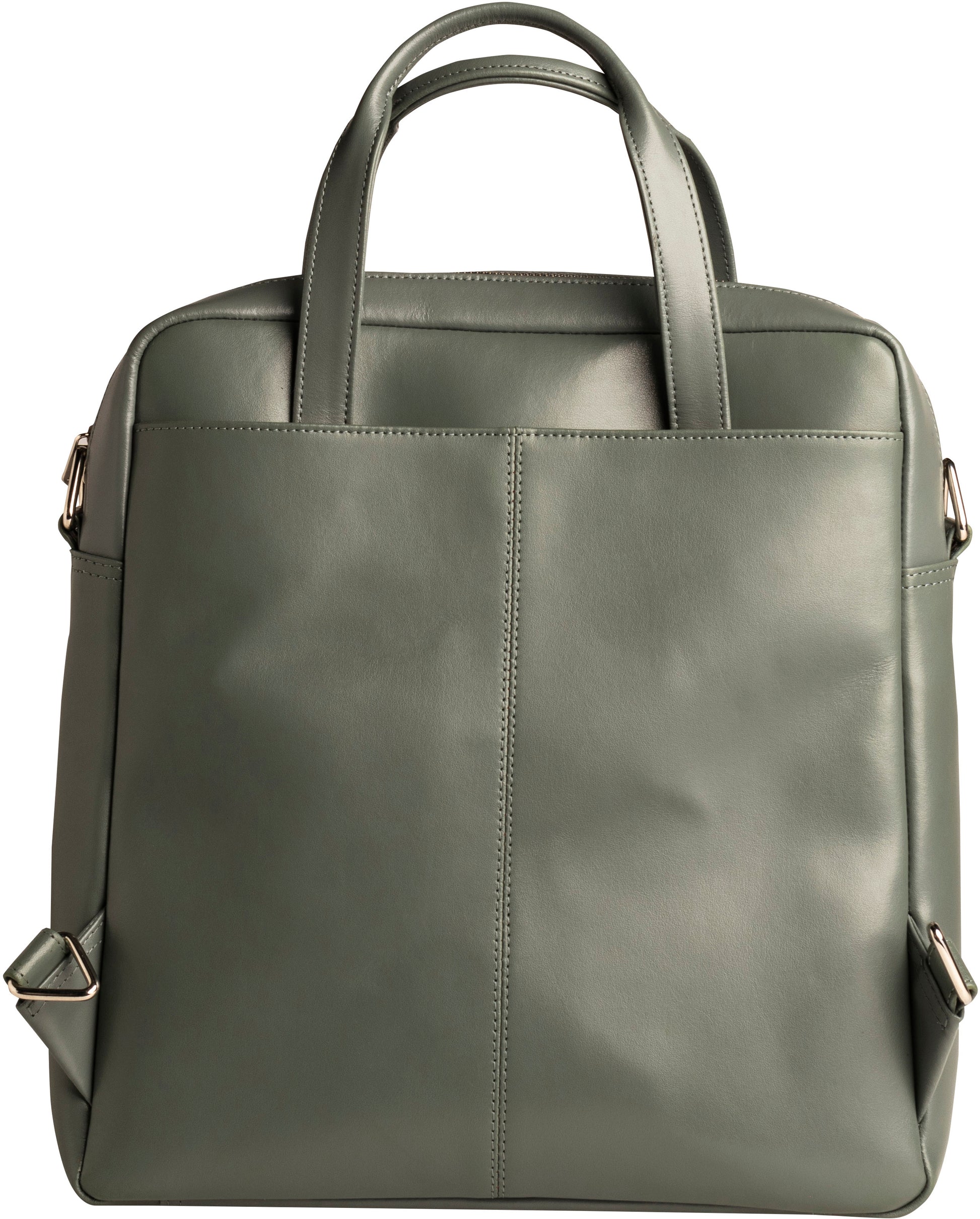 Exacompta Notebook-Rucksack bis 14" – Leder, Gepolstertes Laptop-/Tabletfach – Grau