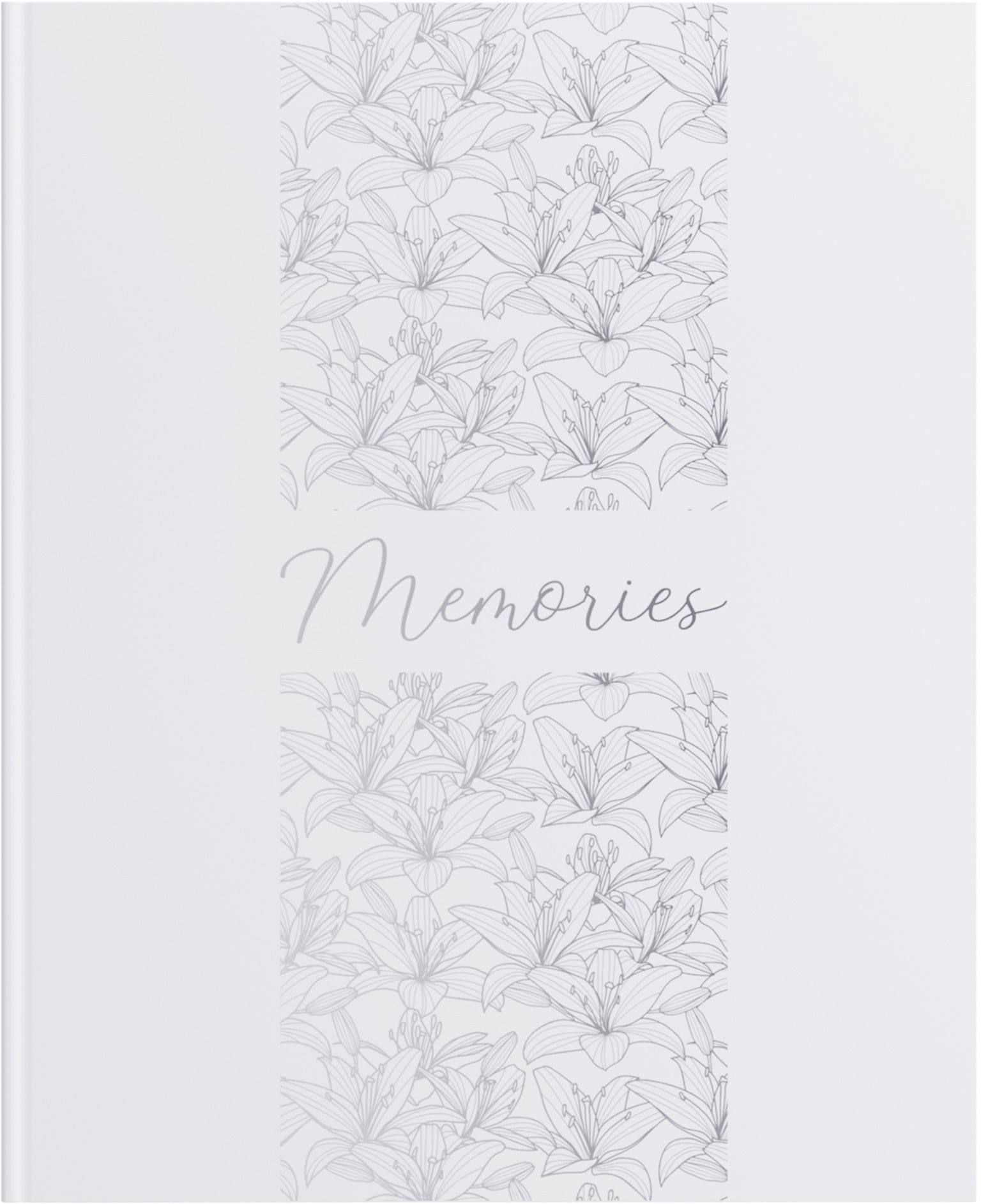 Exacompta Gästebuch Titane Lilienmotiv – Silberschnitt – 100 Seiten – 270 × 220 mm – Soft-Touch-Einband, weiss