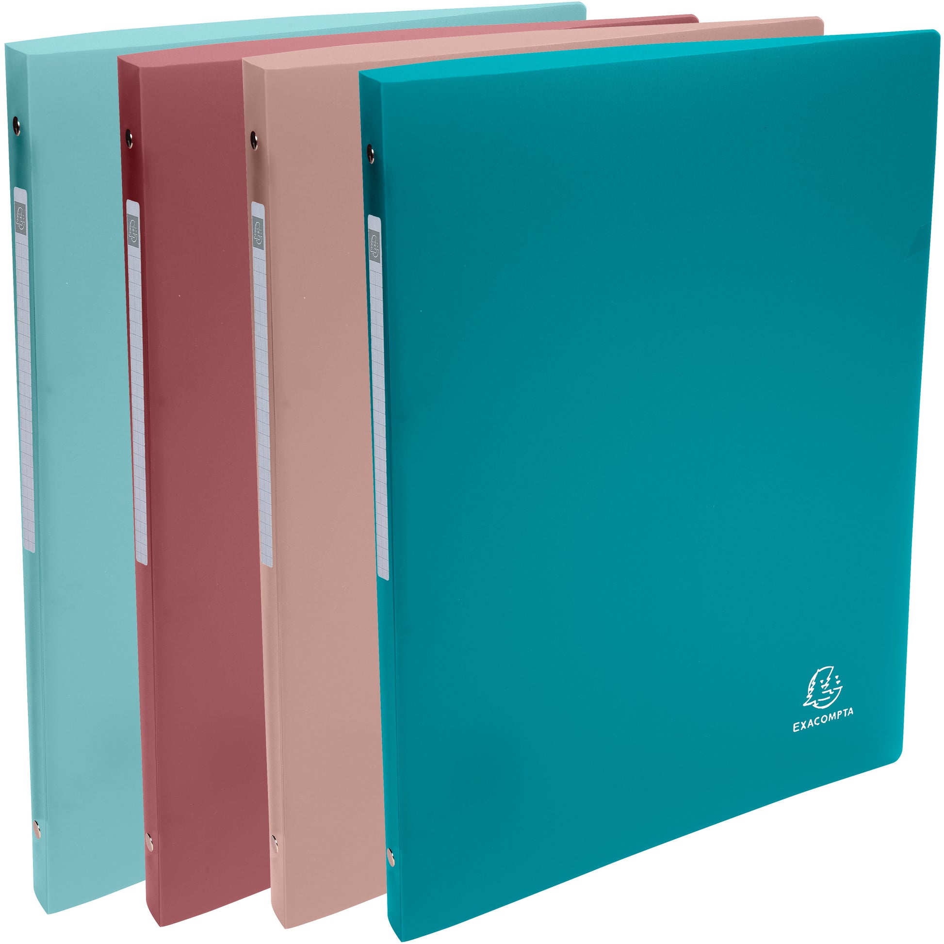 Exacompta Skandi Ringbuch – 4 Ringe Ø 15 mm – für A4 – Rückenbreite 2 cm – Recycling-PP – mehrfarbig