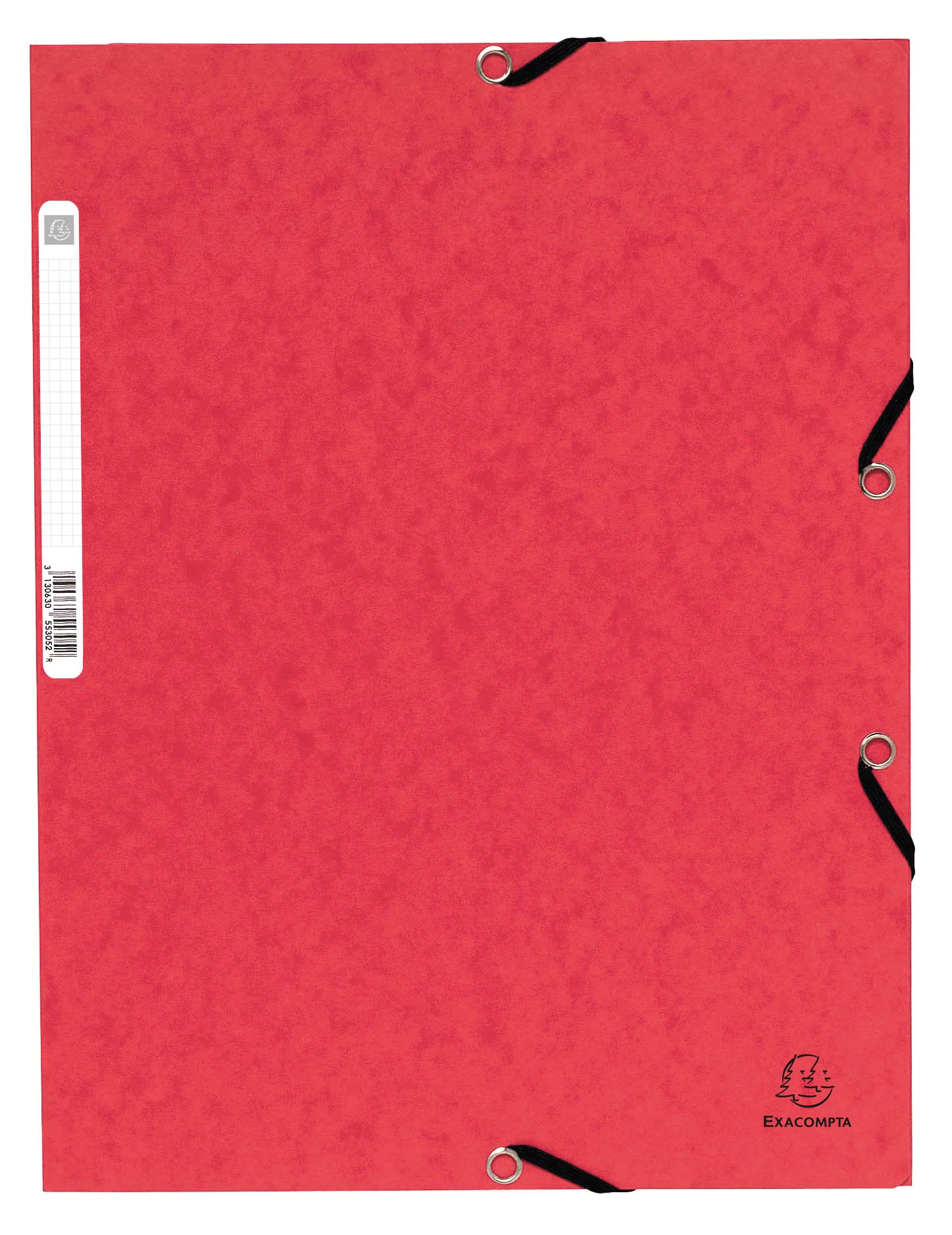 Exacompta Gummibandmappe A4 – 3 Klappen, Karton, Rot, bis 250 Blatt, 10 Stk.