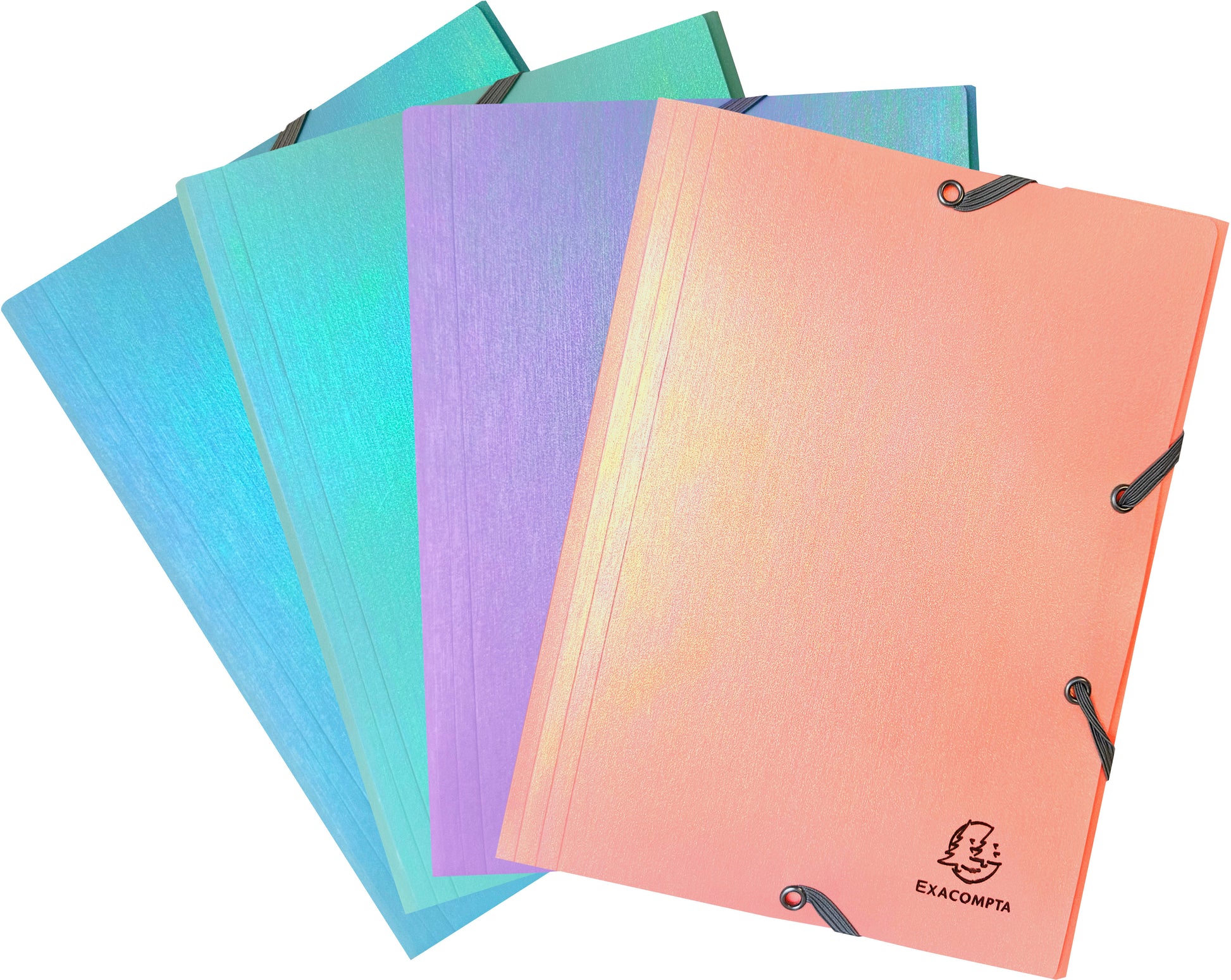 Exacompta Gummibandmappe A5 – 3 Klappen, Polypropylen (PP), mehrfarbig, bis 100 Blatt
