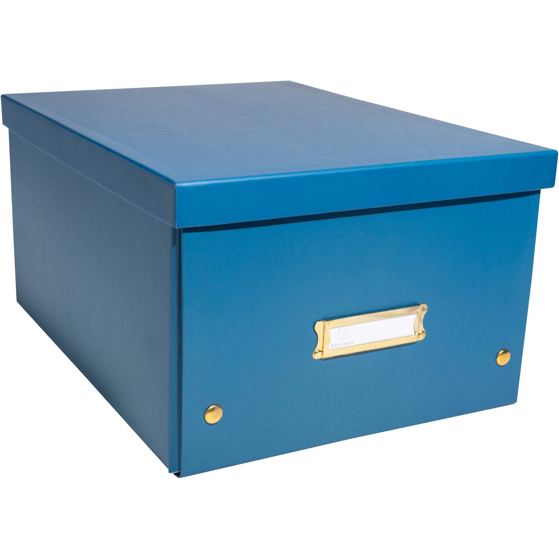 Exacompta Neo Deco Aufbewahrungsbox B 295 × H 35 × T 380 mm – für A4+, stapelbar, mit Etikettenhalter, blau, K