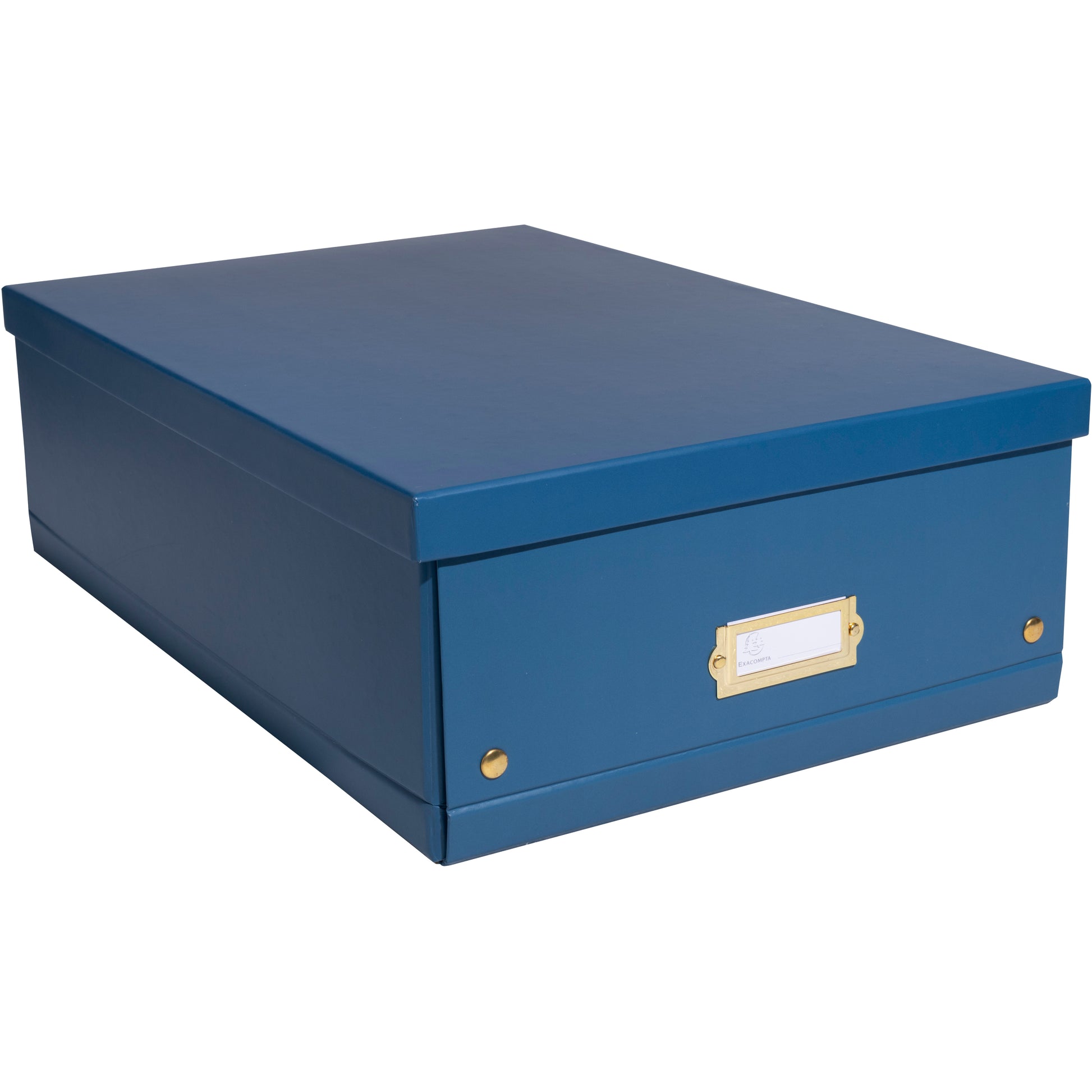 Exacompta Neo Deco Aufbewahrungsbox B 350 × H 160 × T 515 mm – für A3+, mit Etikettenhalter, blau, Karton