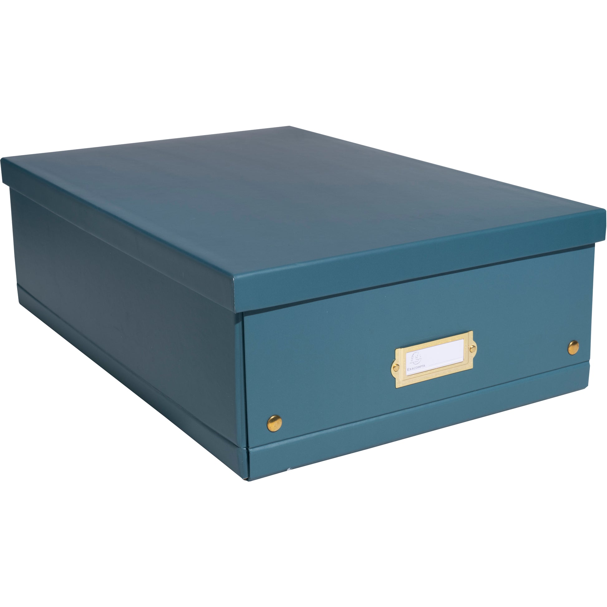 Exacompta Neo Deco Archivschachtel – für A3+, B 350 × H 160 × T 515 mm, mit Etikettenhalter, blaugrün, Karton