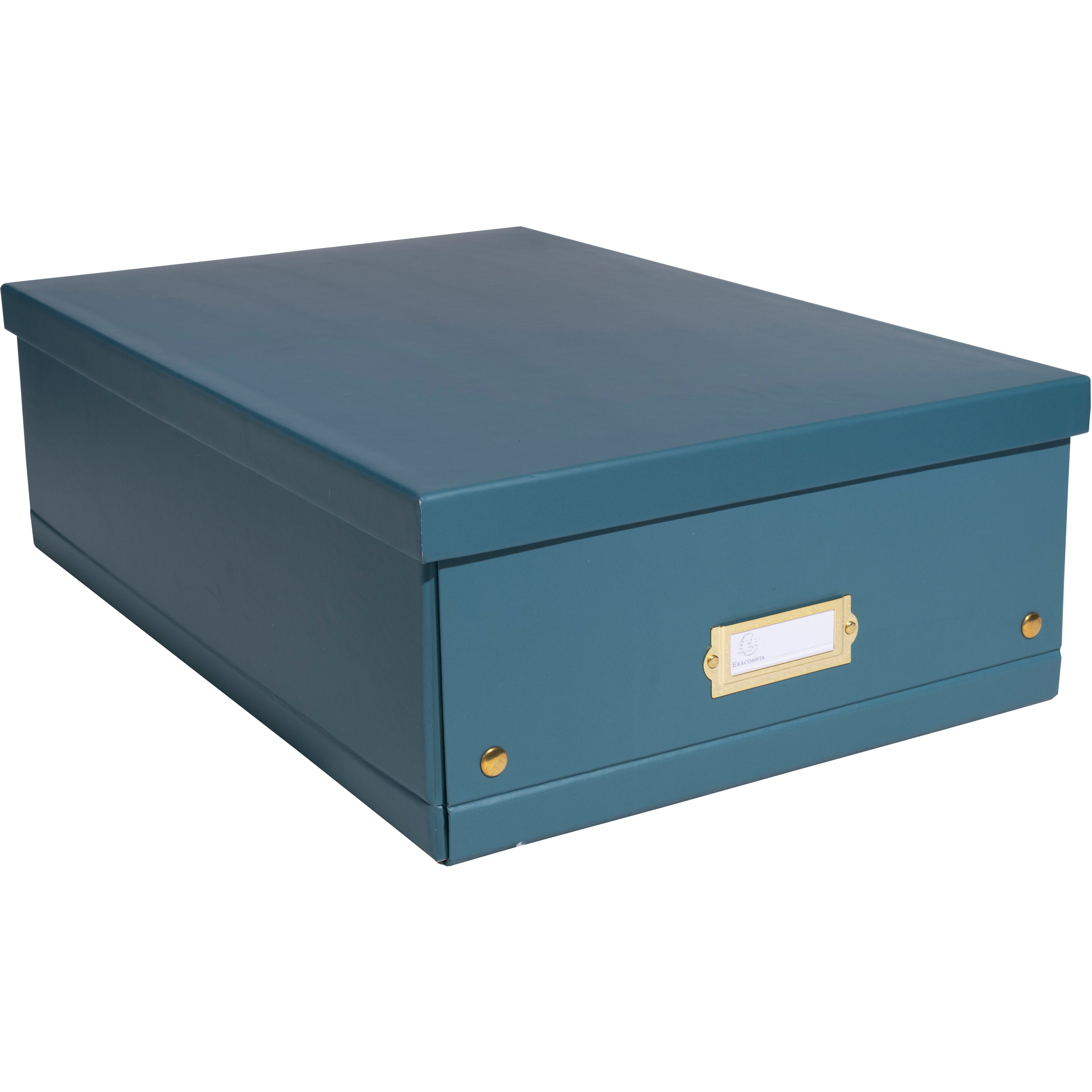 Exacompta Neo Deco Archivschachtel – für A3+, B 350 × H 160 × T 515 mm, mit Etikettenhalter, blaugrün, Karton