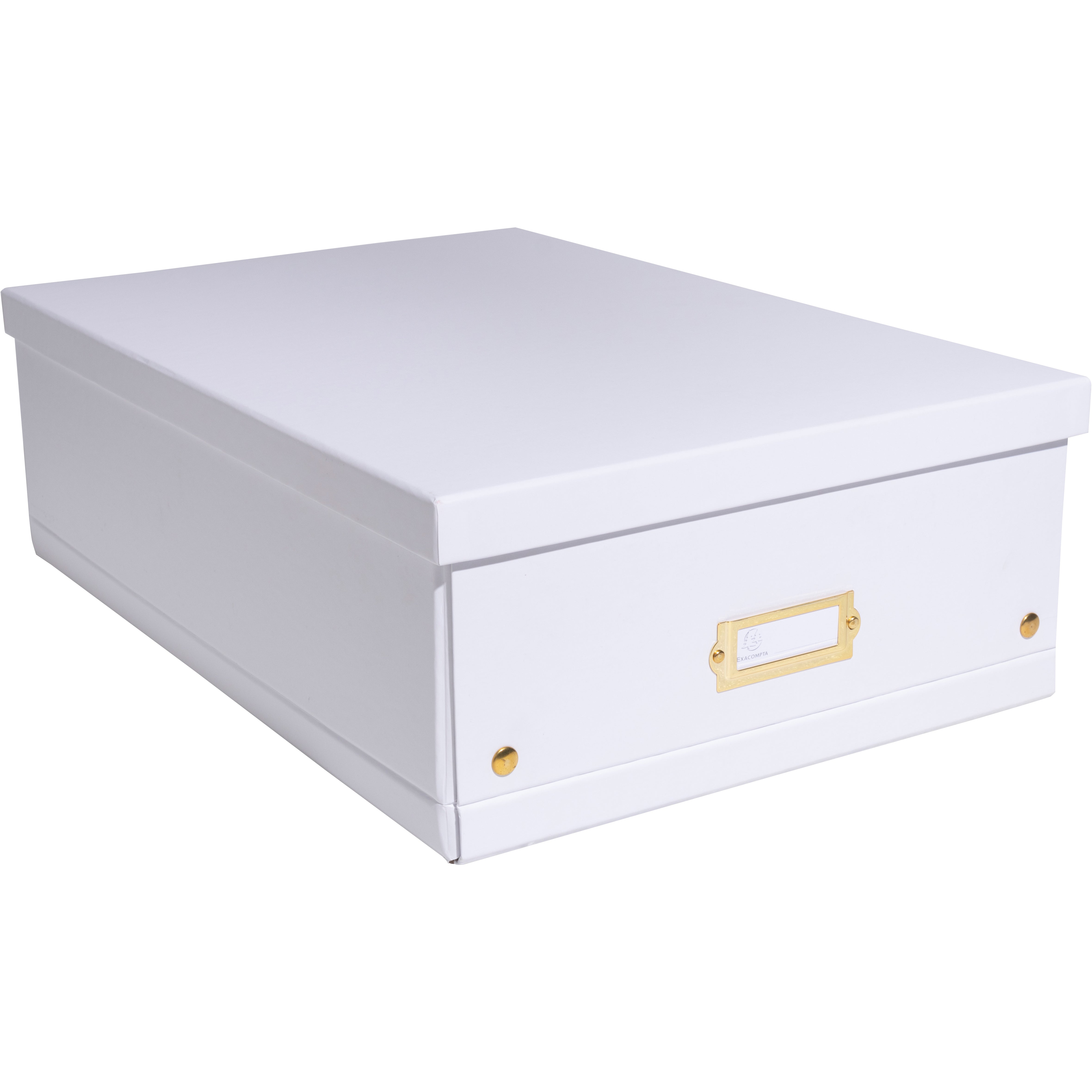 Exacompta Neo Deco Aufbewahrungsbox B 350 × H 160 × T 515 mm – für A3+, mit Etikettenhalter, weiss, Karton