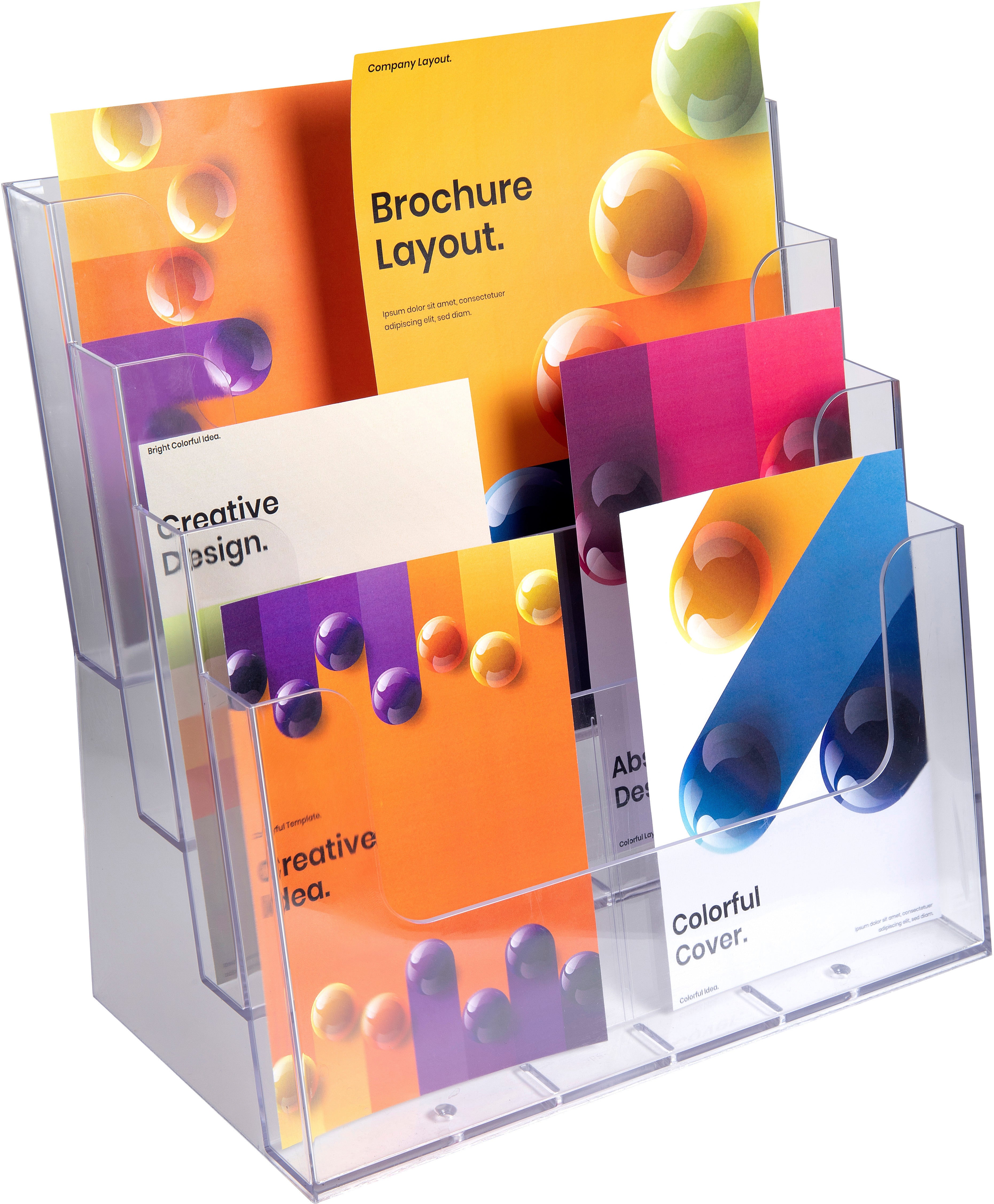 Exacompta Tischprospekthalter Multiformat 74258D – für A4, A5, DL – 4–12 Fächer – Transparent – Polystyrol