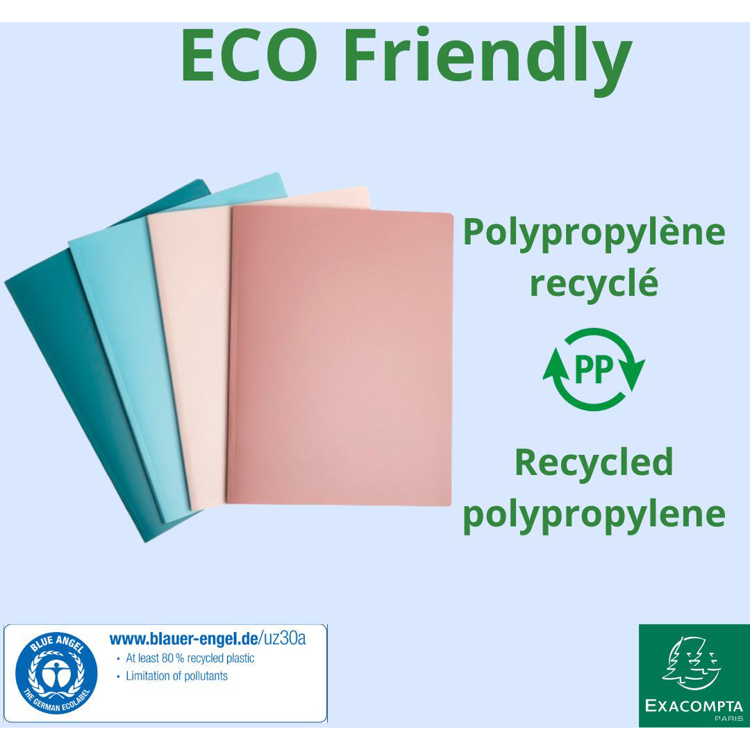 Exacompta Skandi Sichtbuch A4, 20 Hüllen, Recycling-PP Einband, 500 µm, assortiert