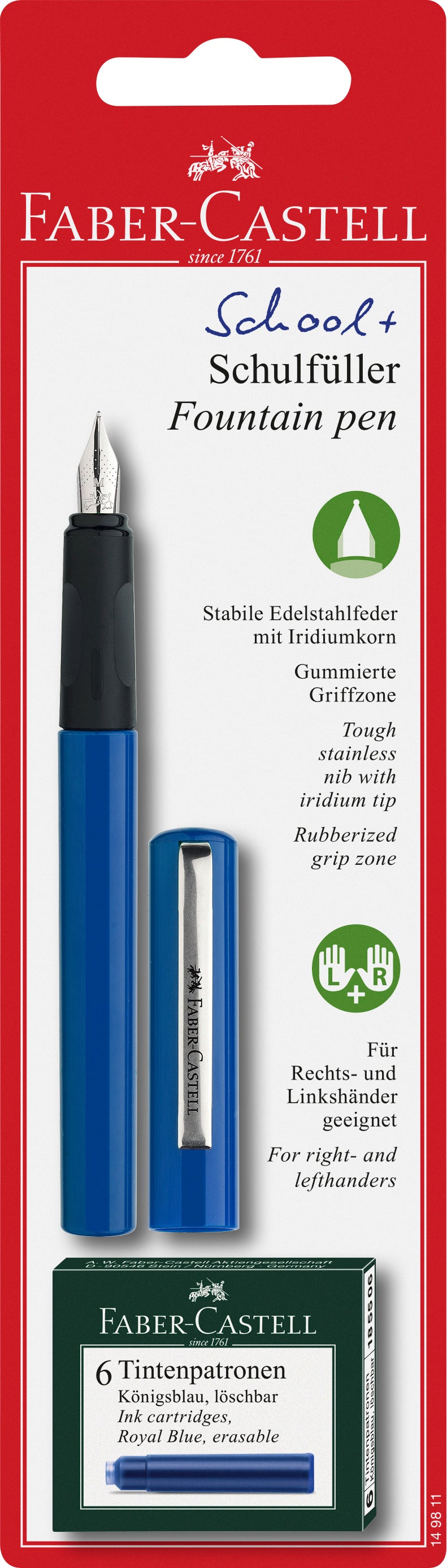 Faber-Castell School+ 149811 – Füllfederhalter – Blau