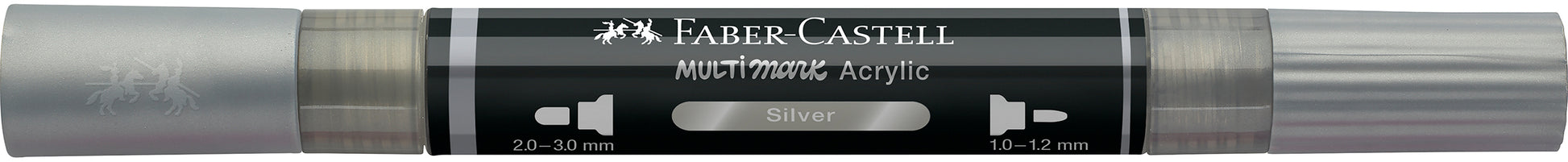 Faber-Castell Multimark 185951 Acrylmarker Metallic – Doppeltspitze 1–3 mm – Silber