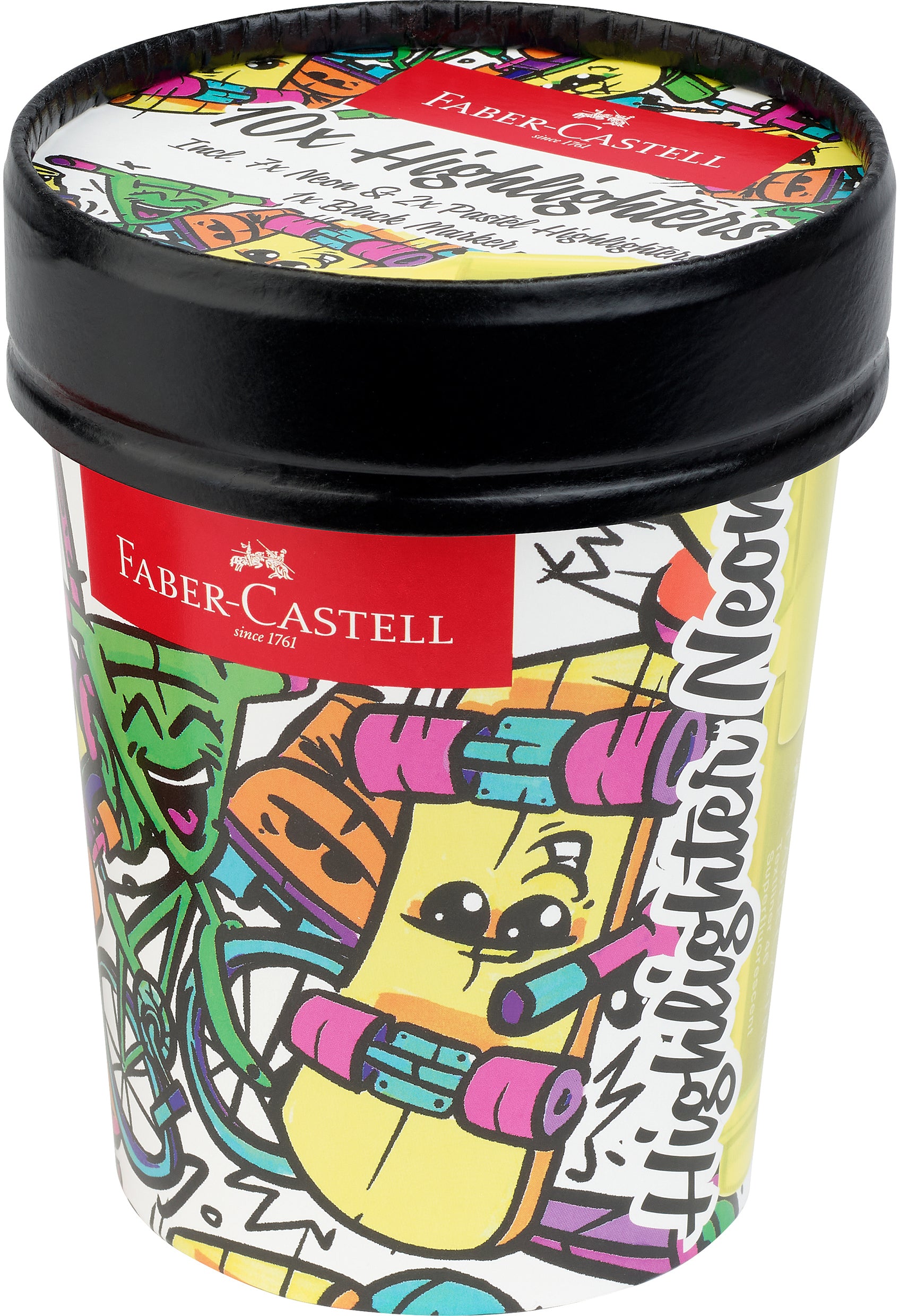 Faber-Castell Icecream Cup Textmarker – Farben sortiert, Keilspitze 1–5 mm