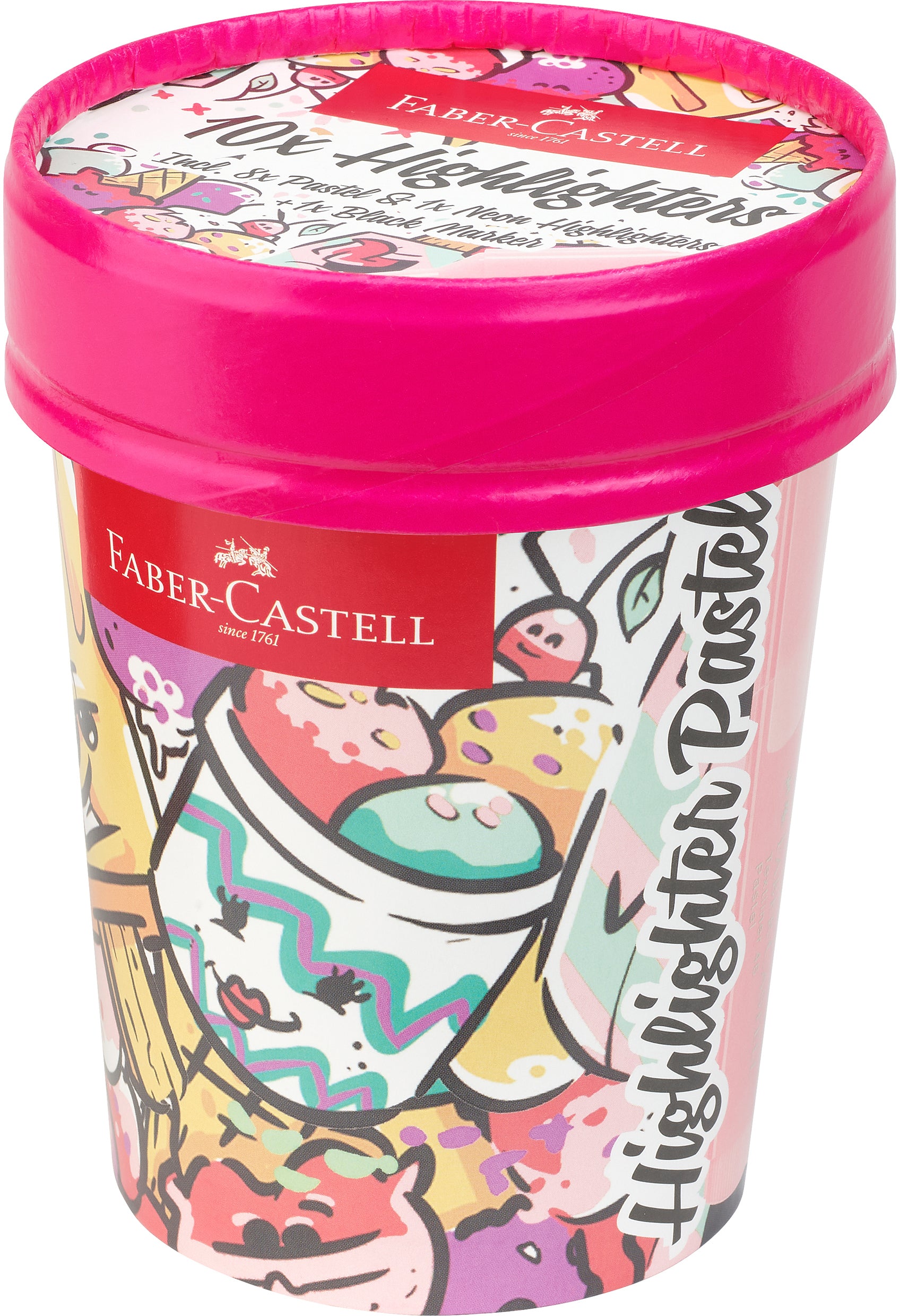 Faber-Castell Icecream Cup Textmarker – Pastell, Keilspitze 1–5 mm