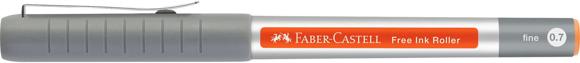 Faber-Castell Free Ink 348115 – Tintenroller, 0,7 mm, Orange, Kunststoff, Orange/Silber/Transparent