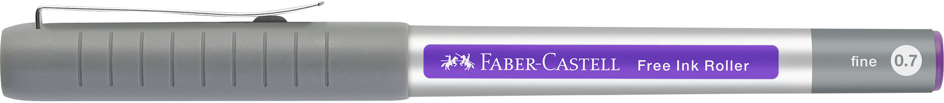 Faber-Castell Free Ink 348136 – Tintenroller, 0,7 mm, Violett, Kunststoff, Silber/Transparent/Violett