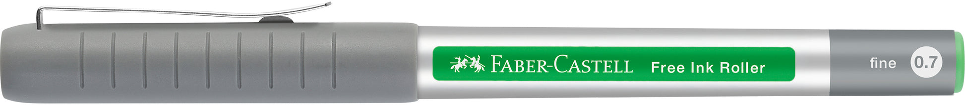Faber-Castell Free Ink 348166 – Tintenroller, 0,7 mm, Hellgrün, Kunststoff, Blau/Silber/Transparent