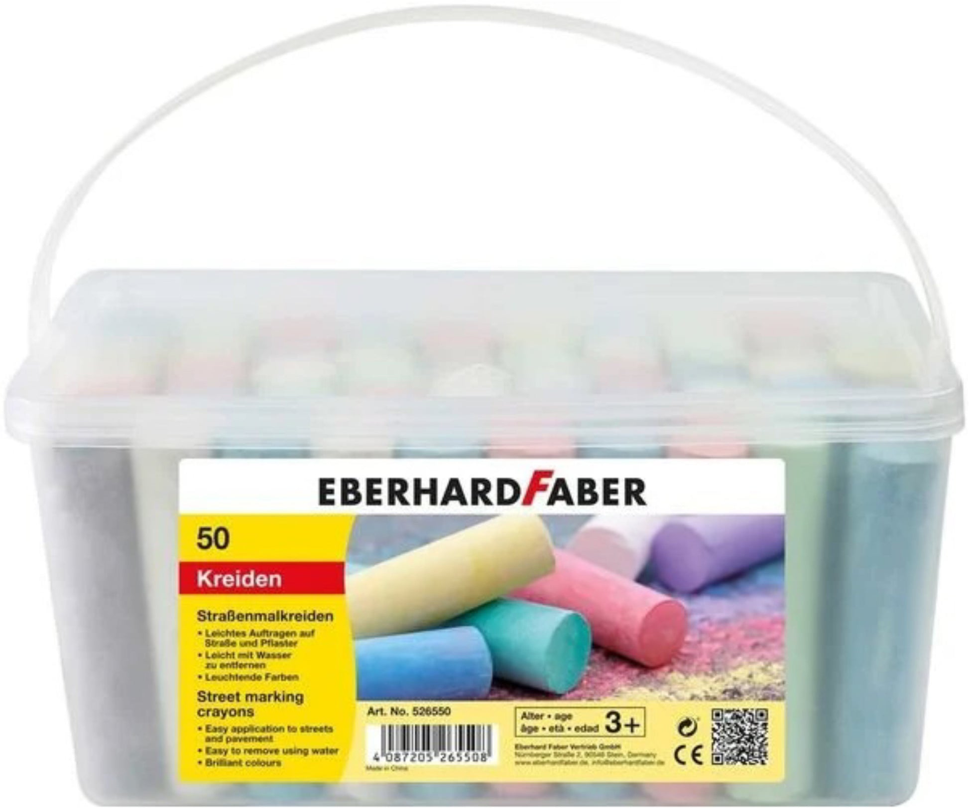 Eberhard Faber Bunte abwaschbare Strassenmalkreide – 50 Stück
