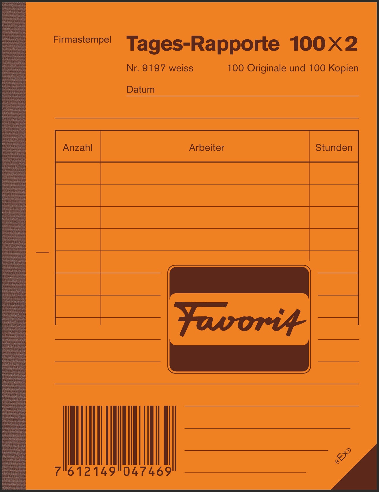 Favorit Tagesrapport – A6 – Kohlepapier – 100 Sätze, 2-fach – Deutsch