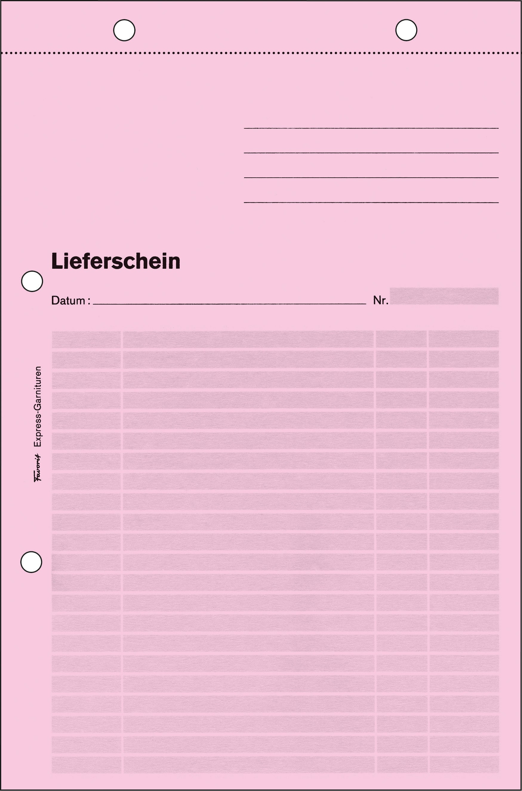 Favorit Lieferschein Express 9533EXPRE – A5 – selbstdurchschreibend, 50 Sätze, 3-fach, gelocht, rot/gelb/weiss