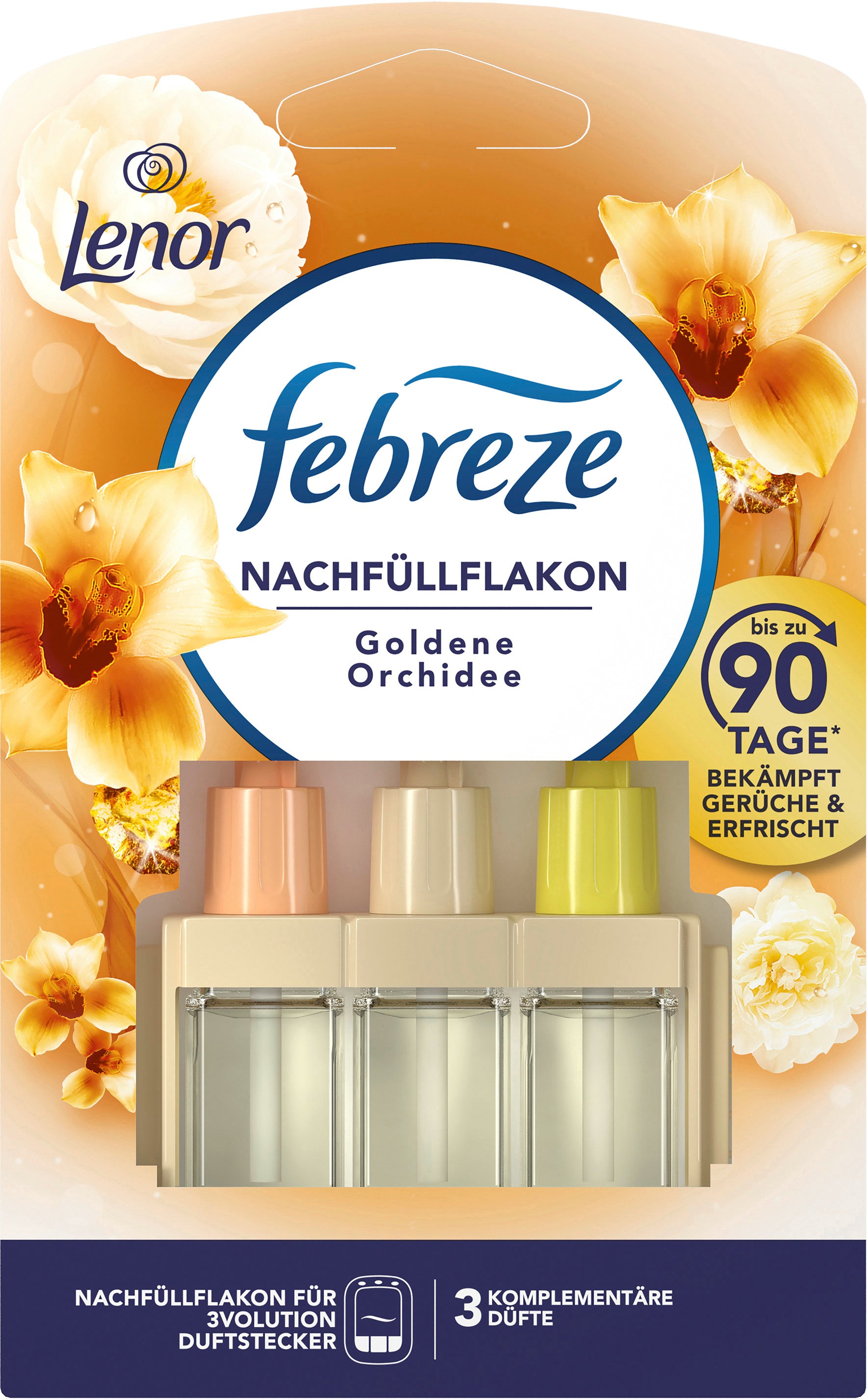 Febreze Lenor Goldene Orchidee – Duftkartusche für Febreze 3Volution, bis zu 90 Tage