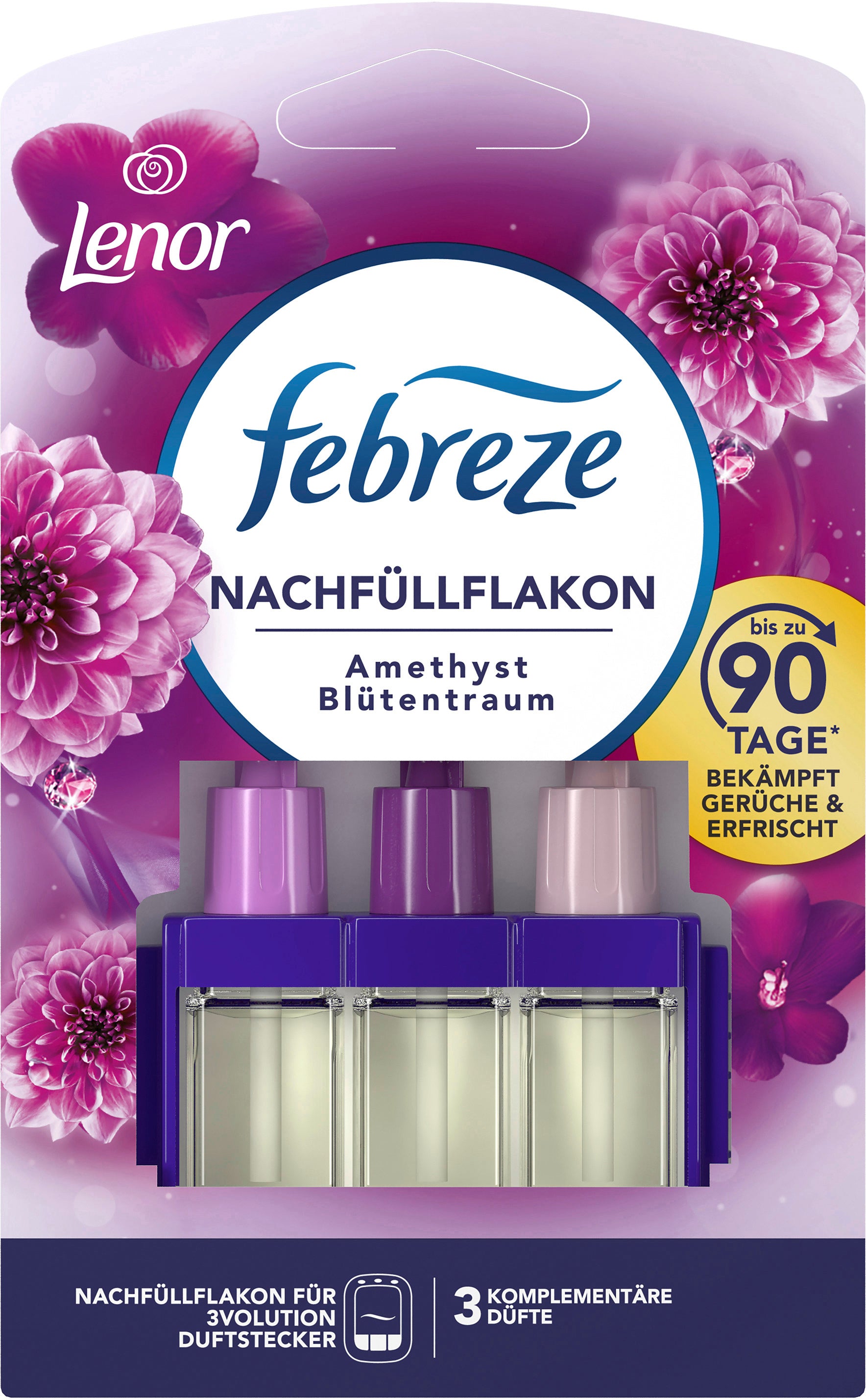 Febreze Lenor Amethyst – Duftkartusche für Febreze 3Volution, bis zu 90 Tage