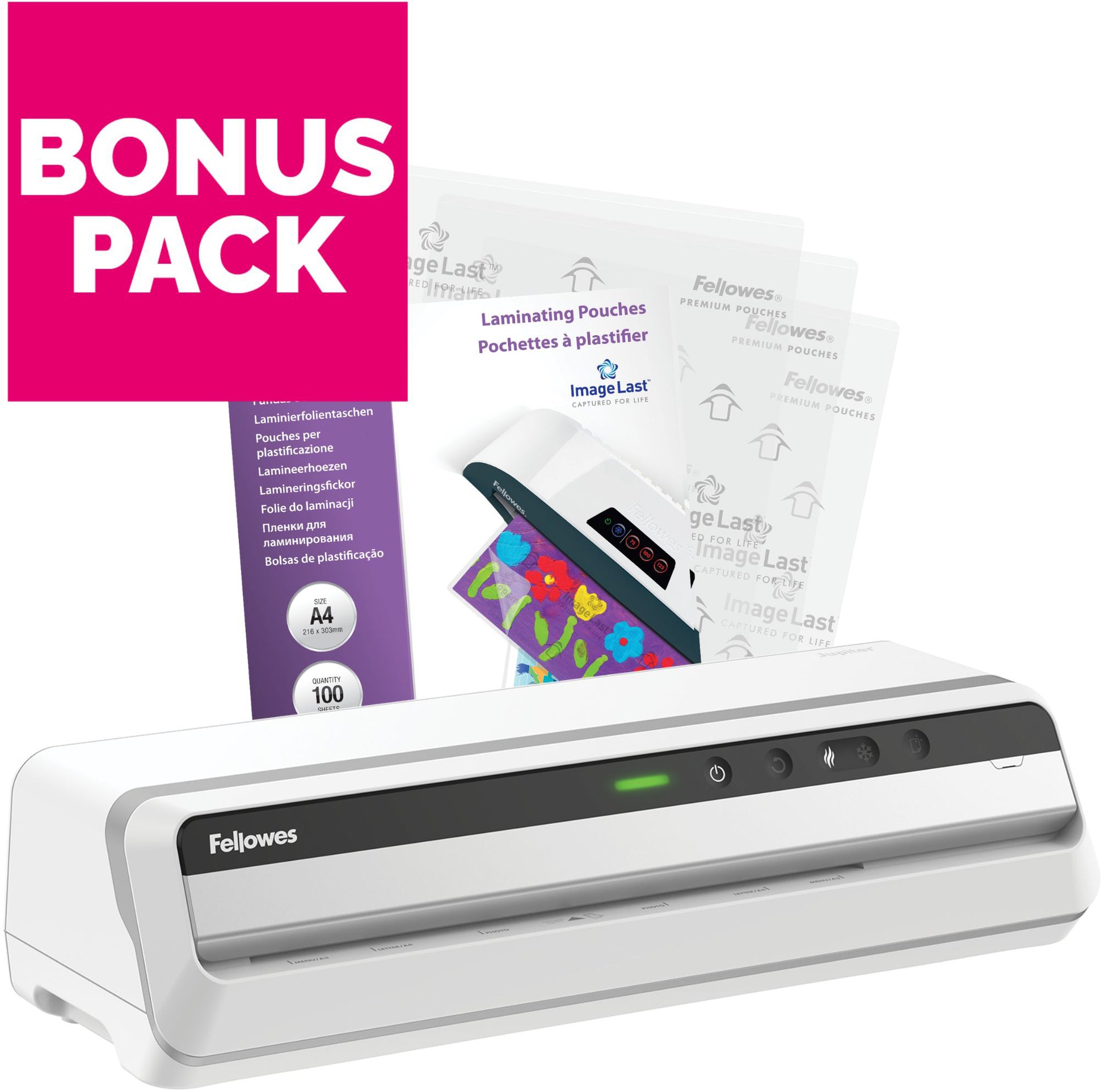Fellowes Jupiter Laminiergerät A3 – Kalt-/Heisslaminator, bis 250 µm, 6 Rollen, 1'400 mm/min