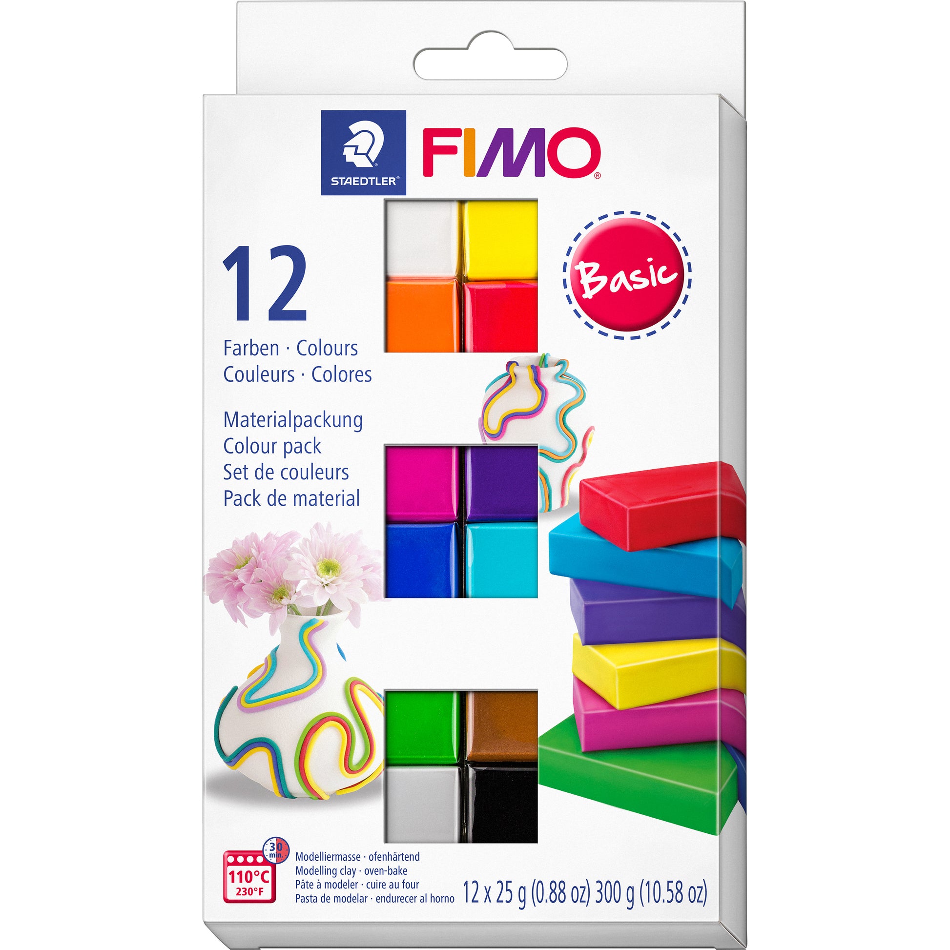 Staedtler FIMO Soft – Modelliermasse-Set – 12 × 25 g – ofenhärtend – Gemischte Farben