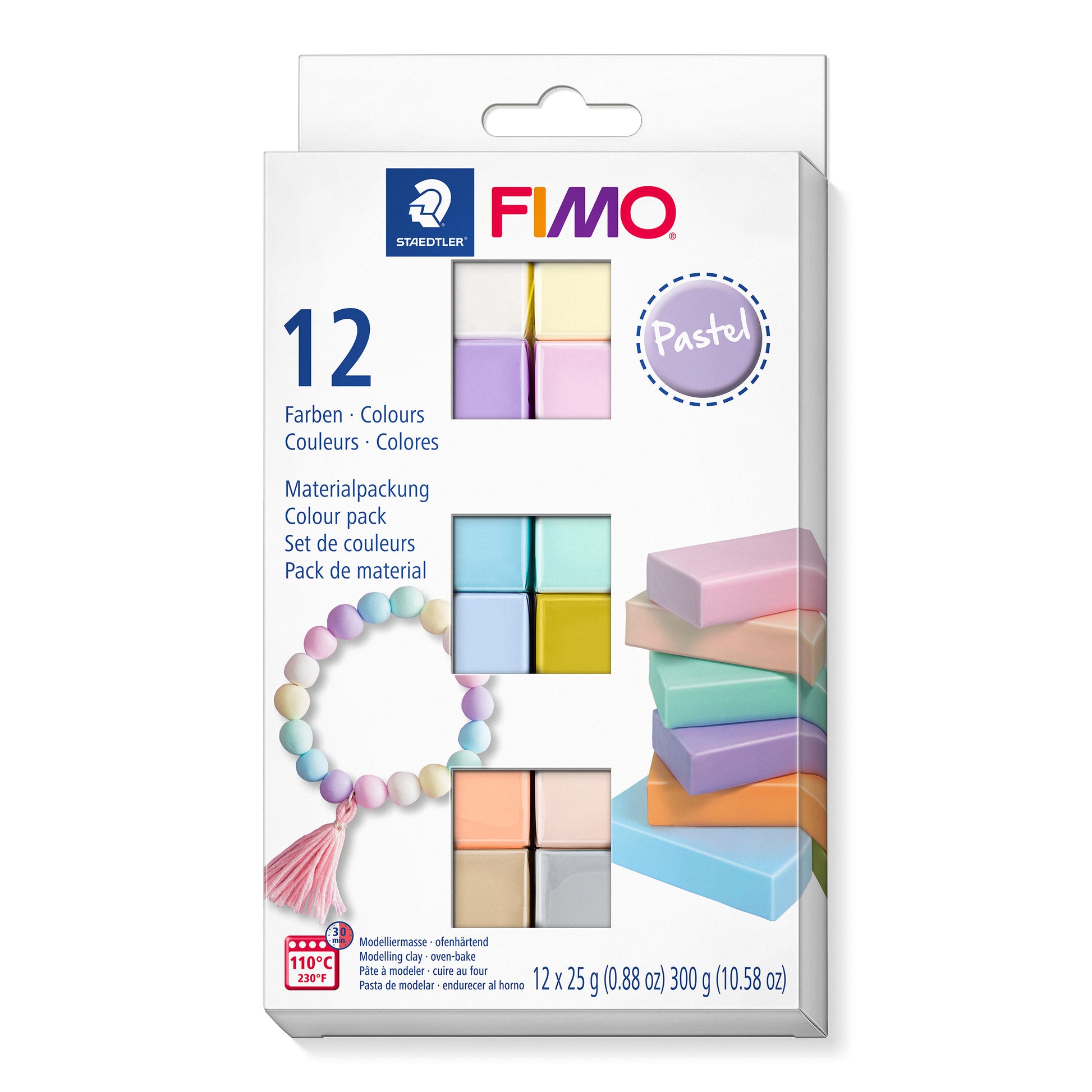 Staedtler FIMO – Modelliermasse-Set soft Pastell – 12 × 25 g – ofenhärtend