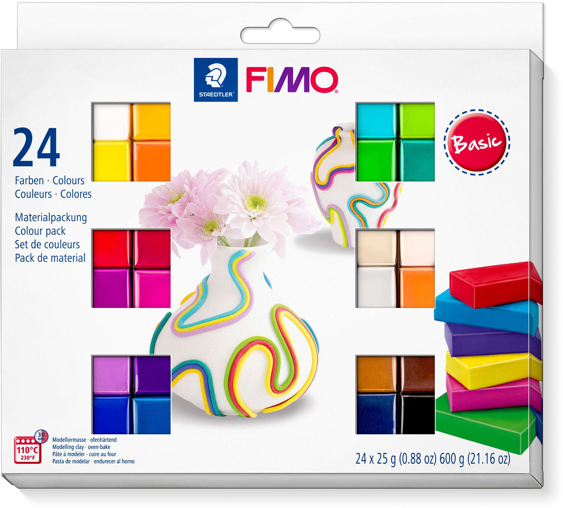 Staedtler FIMO – Modelliermasse-Set – 24 × 25 g – ofenhärtend