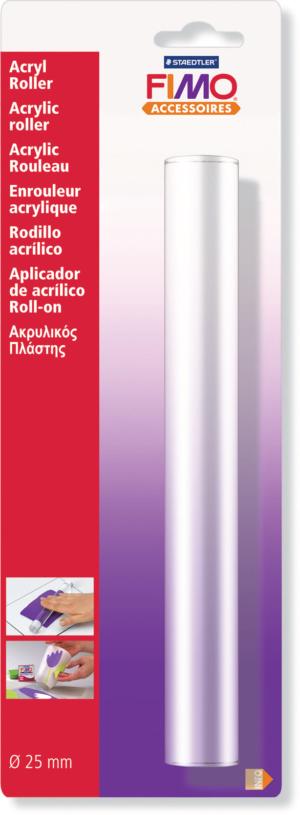 Staedtler FIMO – Silikonroller, weiss, 27 cm × Ø 3 cm