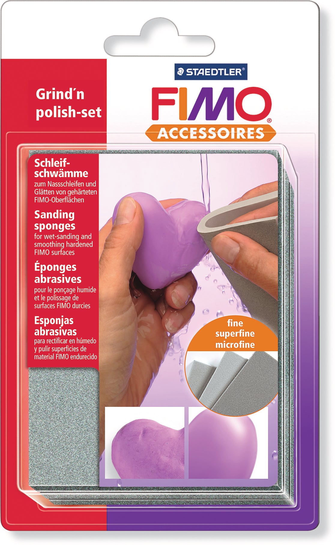 Staedtler FIMO – Soft Schleifschwamm-Set, verschiedene Körnungen, Set à 3