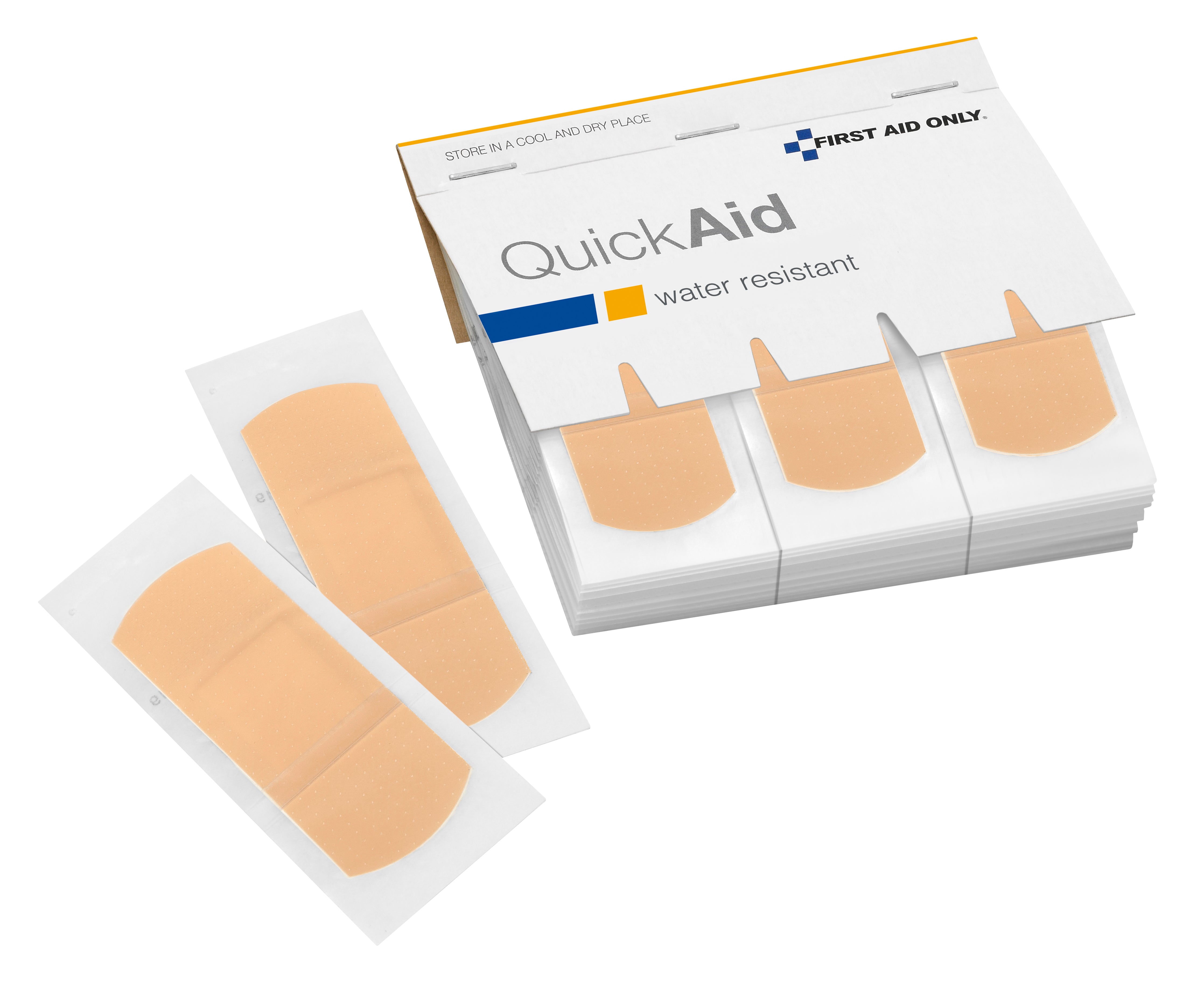 First Aid Only QuickAid Pflaster-Nachfüllpackung – 45 Stück, für QuickAid Pflasterspender, wasserabweisend