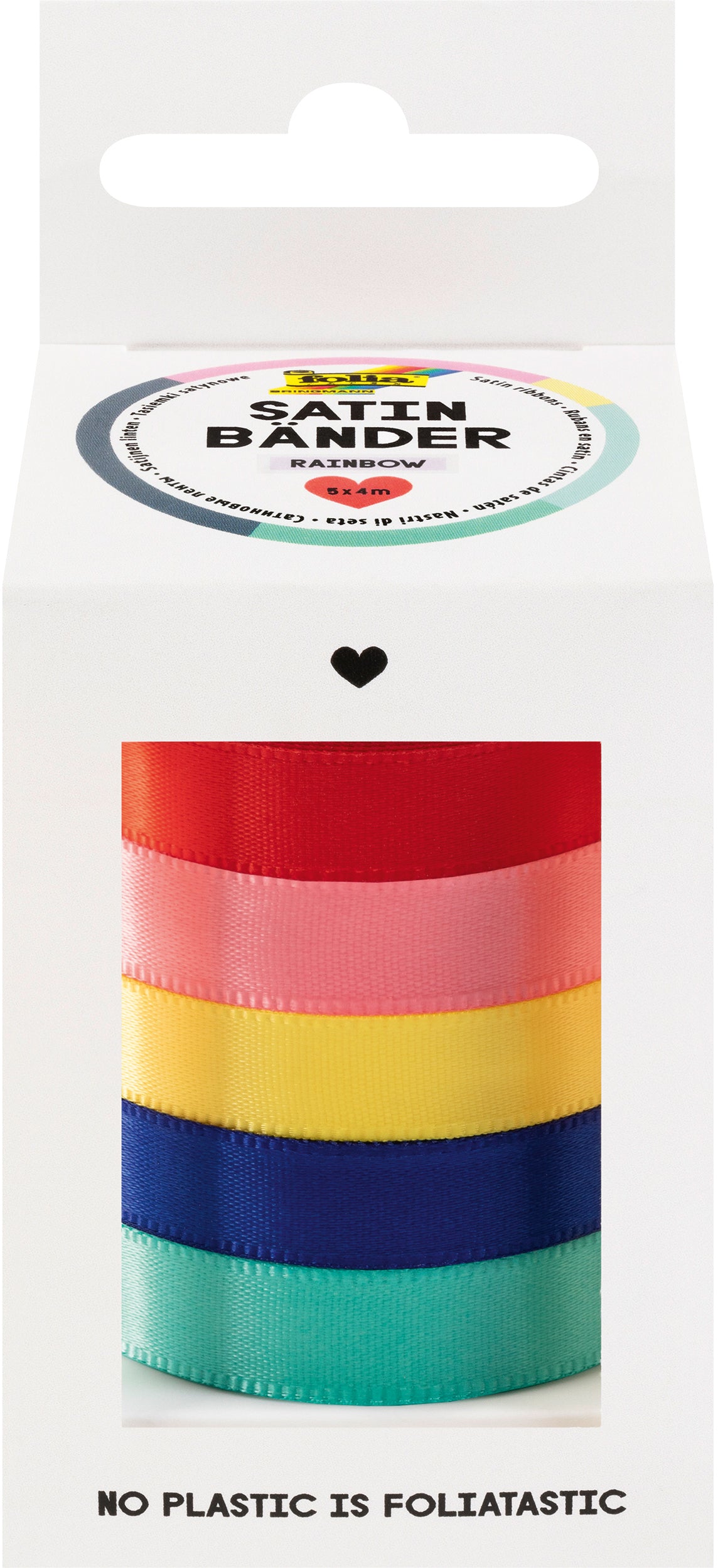 Folia Satinband, mehrfarbig, 10 mm × 4 m